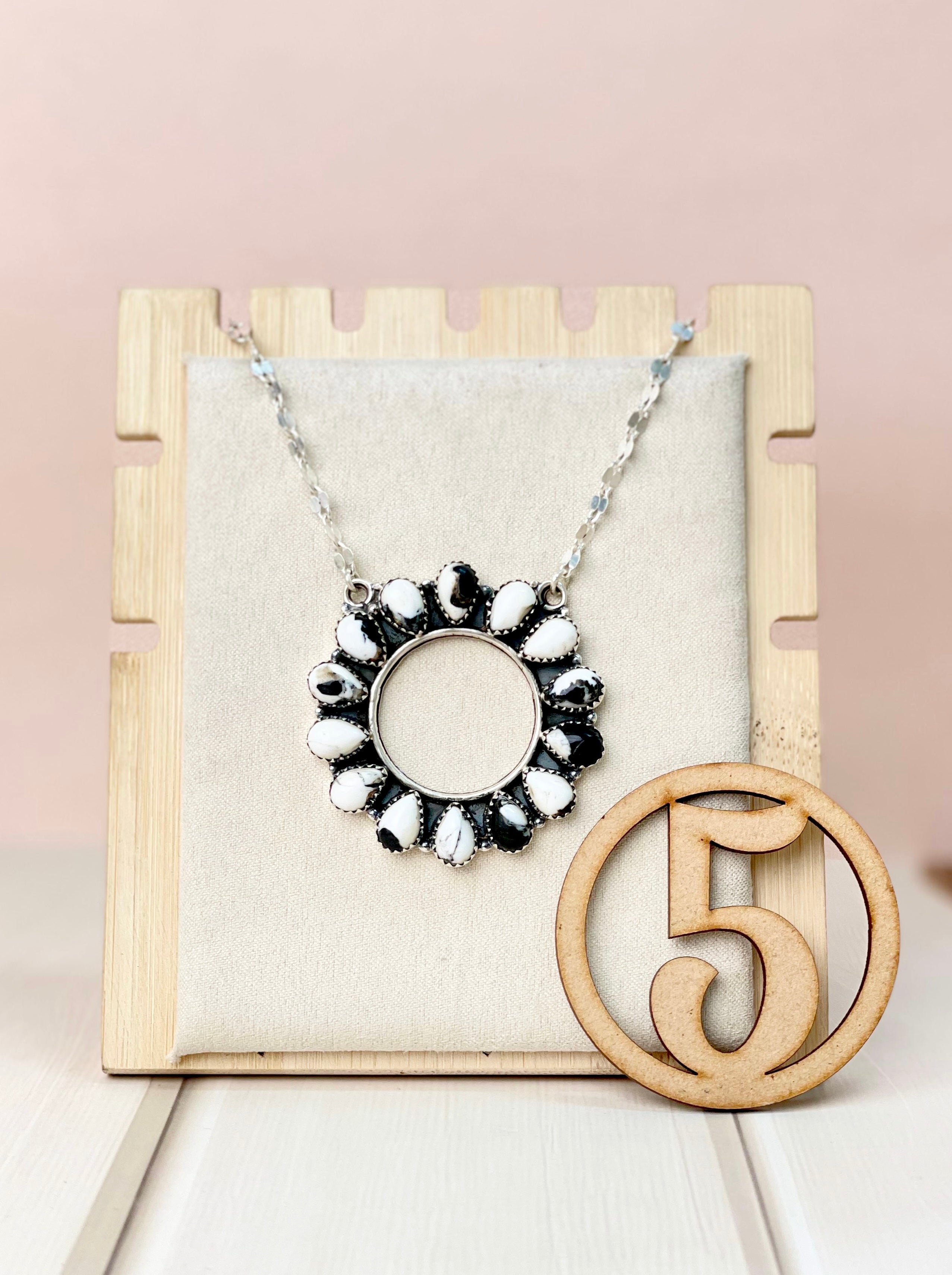Canyon Dreams Halo Multistone Necklace-Necklaces-Krush Kandy, Women's Online Fashion Boutique Located in Phoenix, Arizona (Scottsdale Area)