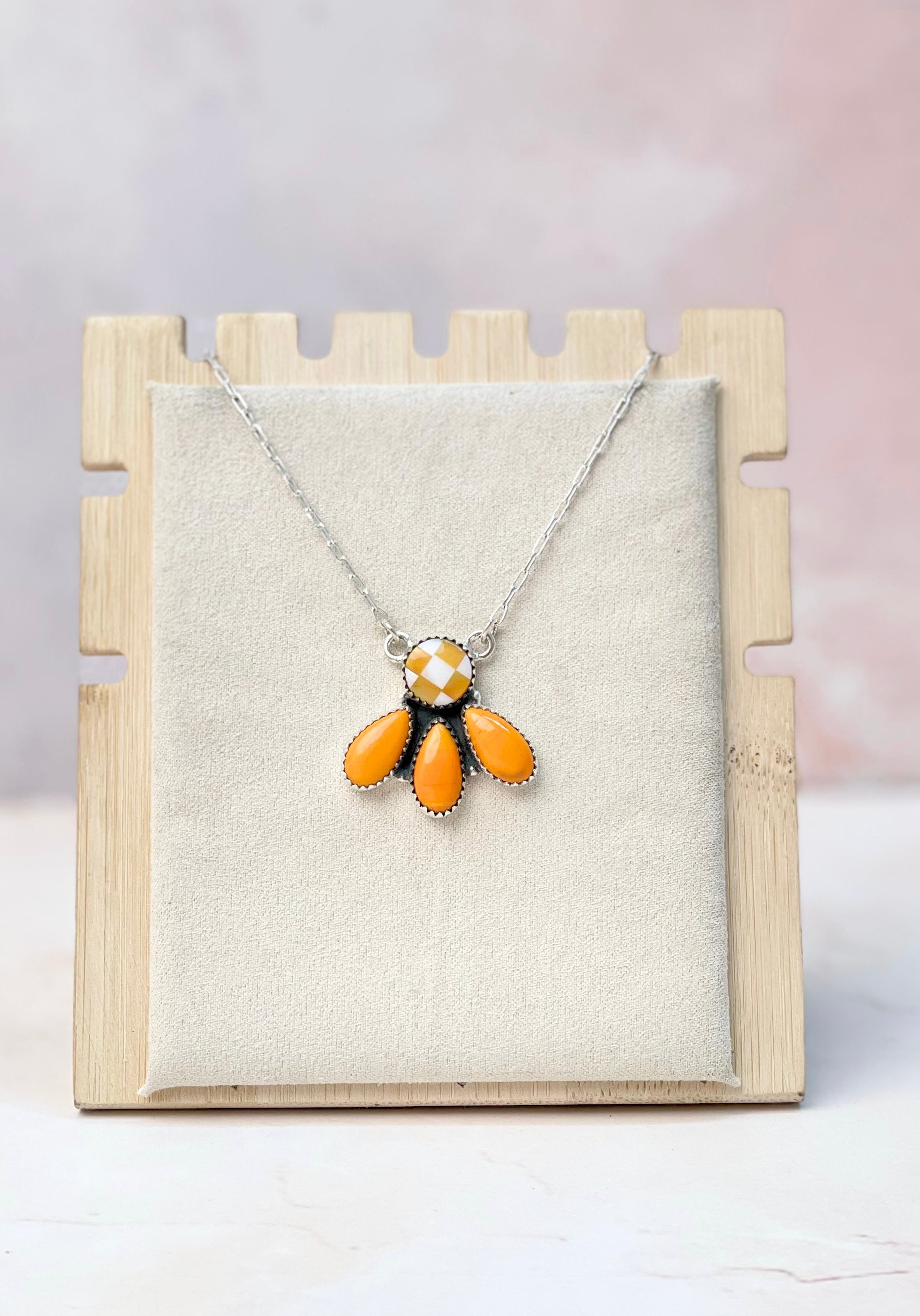 Tangerine Rosarita and Aurora Opal CZ Chain Necklace-Necklaces-Krush Kandy, Women's Online Fashion Boutique Located in Phoenix, Arizona (Scottsdale Area)