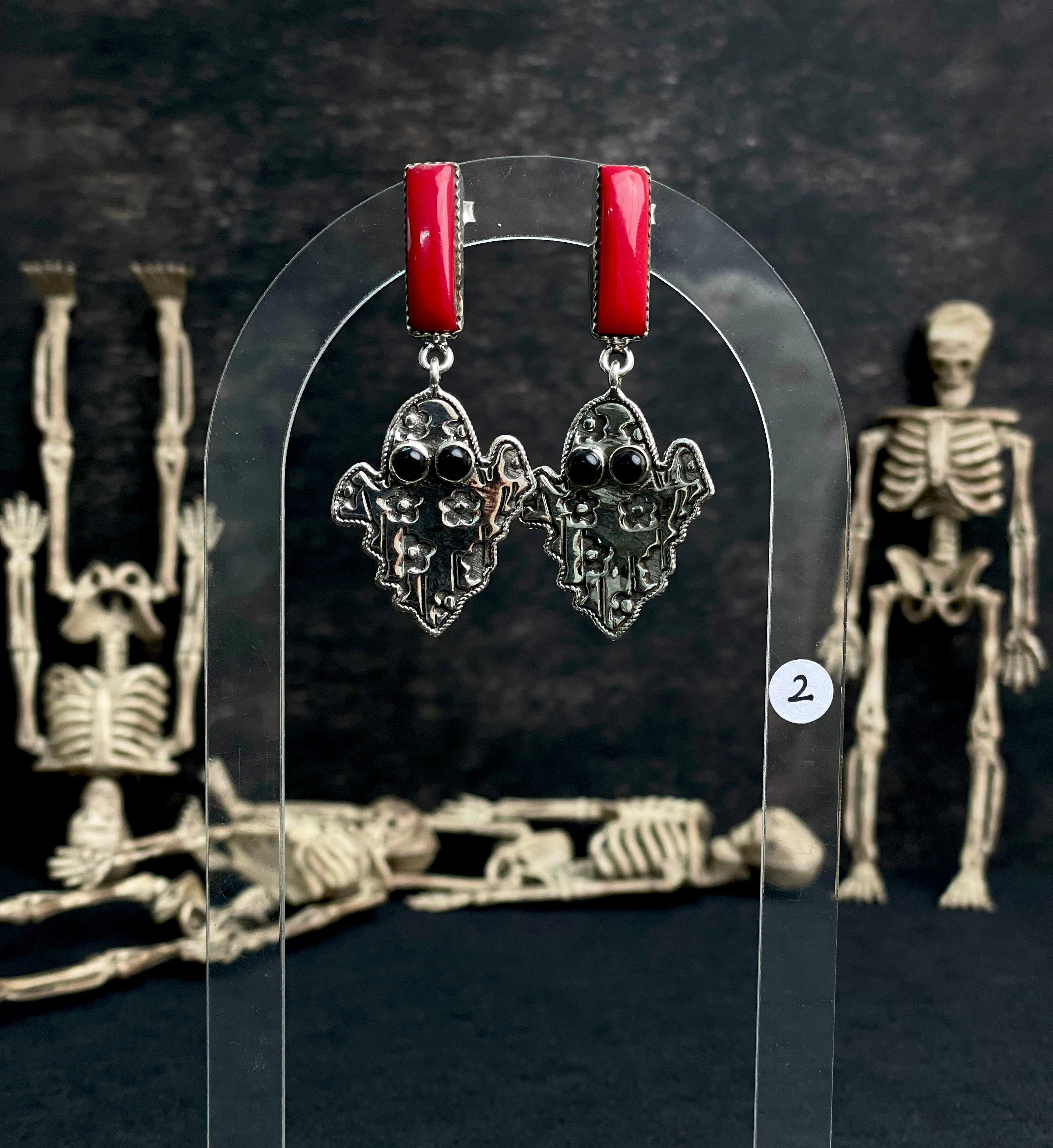 Halloween Studs Rosarita & Black Onyx sno 15-Earrings-Krush Kandy, Women's Online Fashion Boutique Located in Phoenix, Arizona (Scottsdale Area)