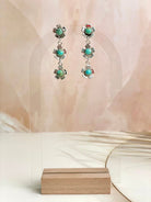 Sterling 3 Flower Dangle Studs-Earrings-Krush Kandy, Women's Online Fashion Boutique Located in Phoenix, Arizona (Scottsdale Area)