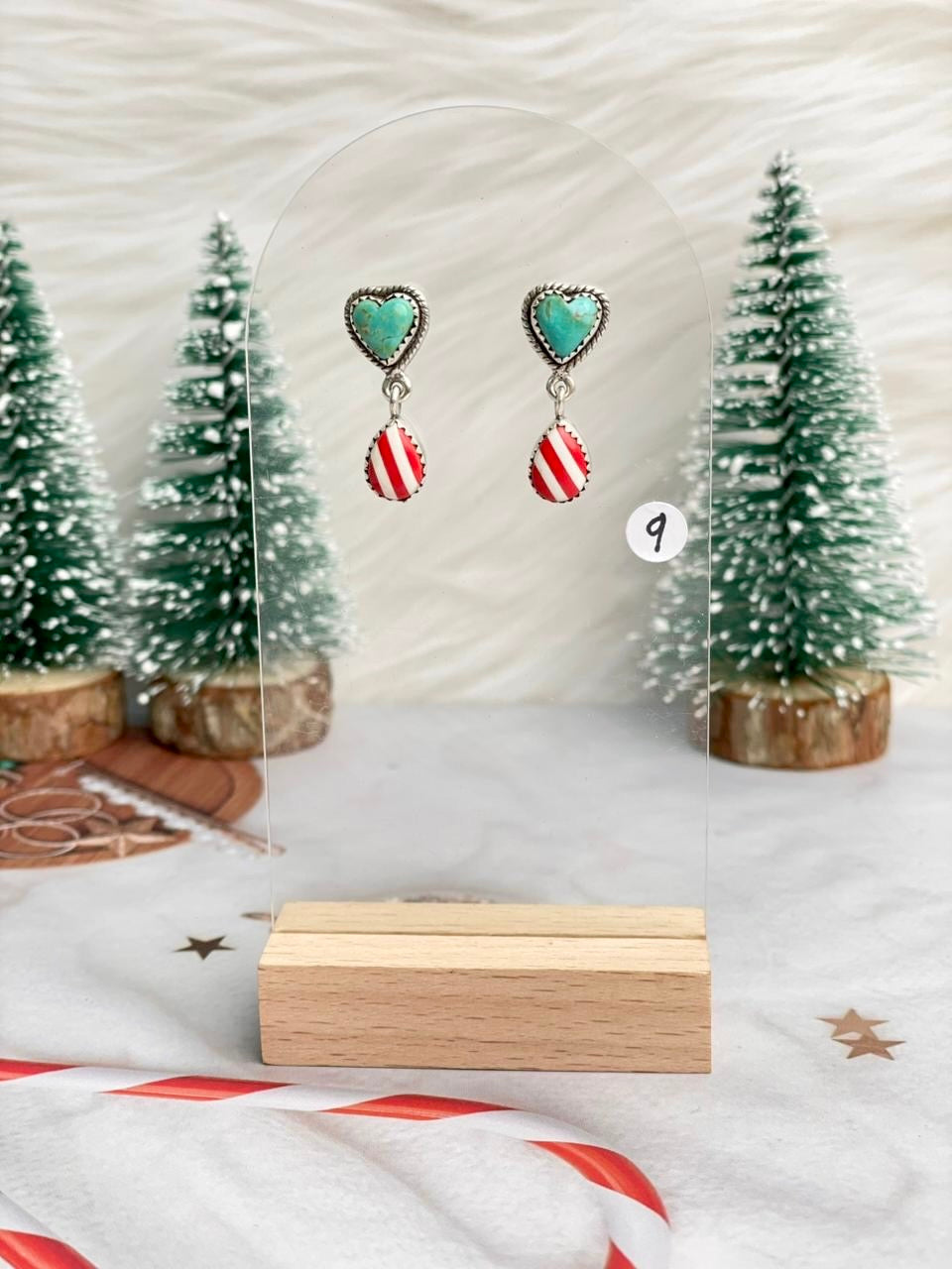 Holly Jolly Red & White Christmas Earrings-Earrings-Krush Kandy, Women's Online Fashion Boutique Located in Phoenix, Arizona (Scottsdale Area)