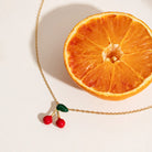 18K Gold-Plated Cherry Pendant Necklace-Necklaces-Krush Kandy, Women's Online Fashion Boutique Located in Phoenix, Arizona (Scottsdale Area)