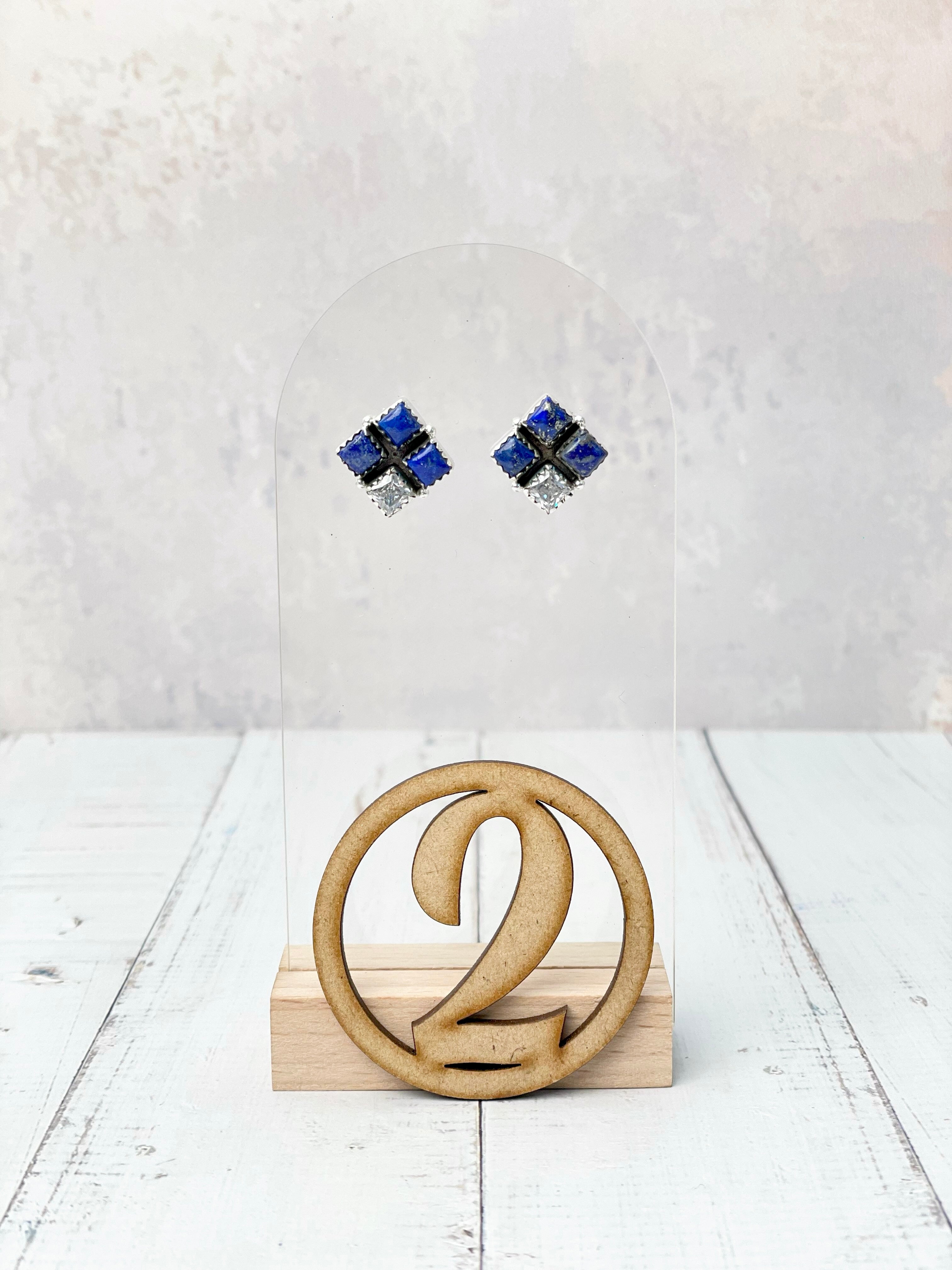 Four Square Stone Stud Earrings-Earrings-Krush Kandy, Women's Online Fashion Boutique Located in Phoenix, Arizona (Scottsdale Area)
