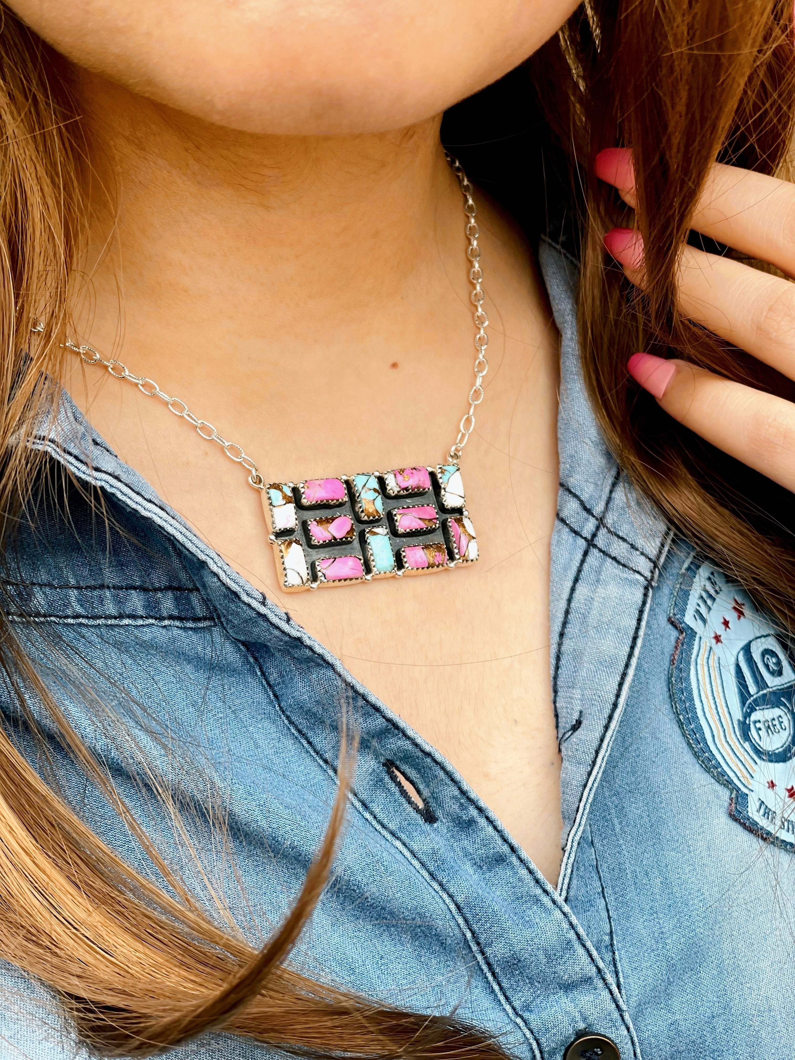 Cotton Candy Cluster Necklace no. 32-Necklaces-Krush Kandy, Women's Online Fashion Boutique Located in Phoenix, Arizona (Scottsdale Area)