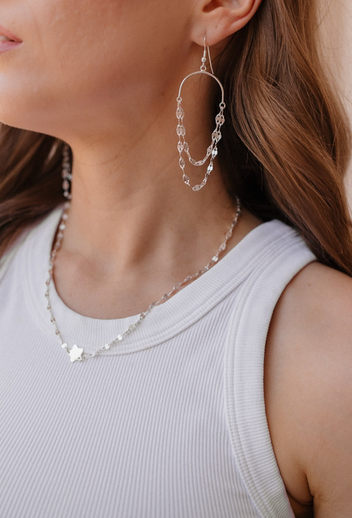 Solid Sterling Chain Earrings-Earrings-Krush Kandy, Women's Online Fashion Boutique Located in Phoenix, Arizona (Scottsdale Area)