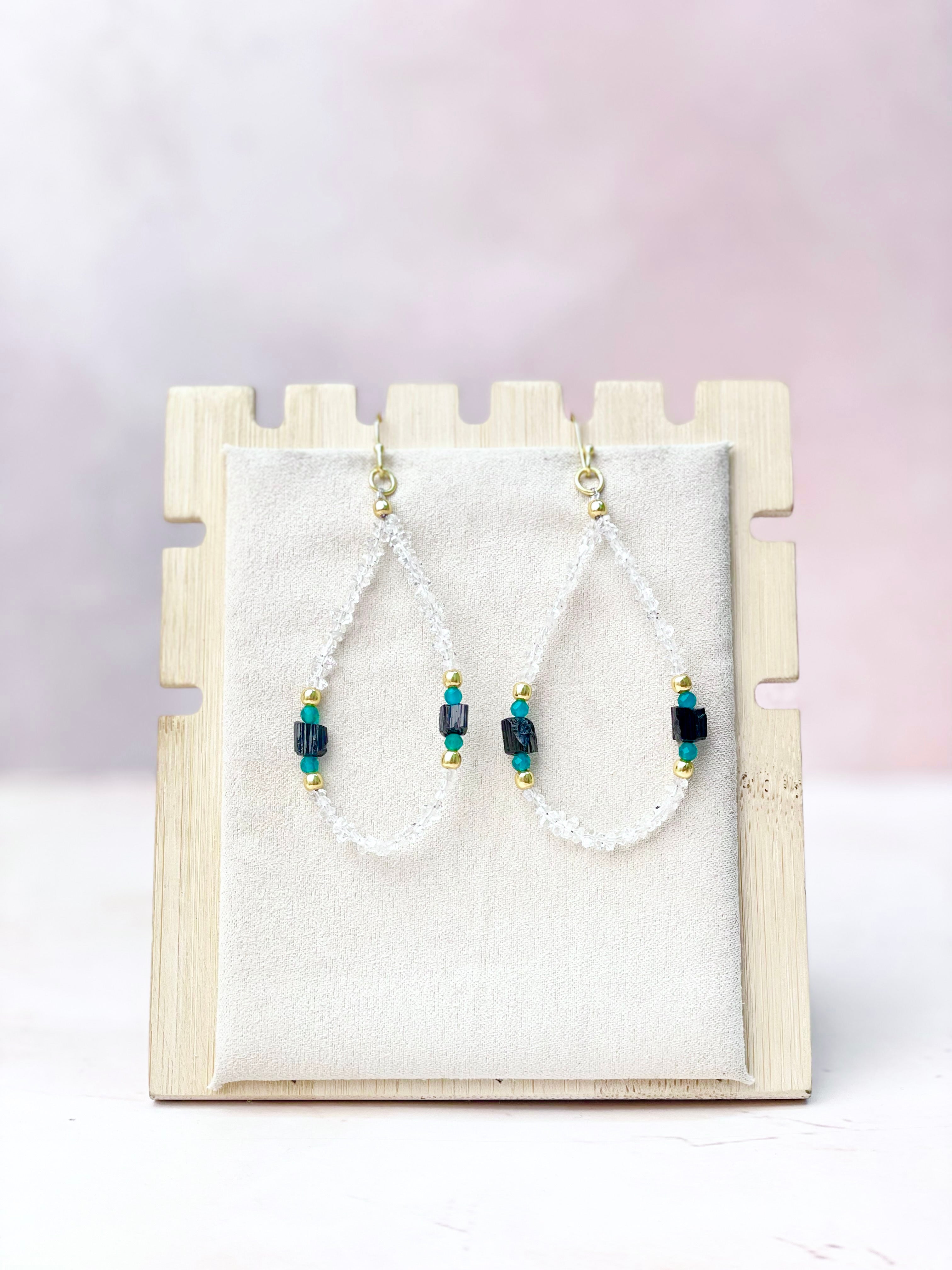 Herkimer Bling Multi Gem Earrings-Earrings-Krush Kandy, Women's Online Fashion Boutique Located in Phoenix, Arizona (Scottsdale Area)