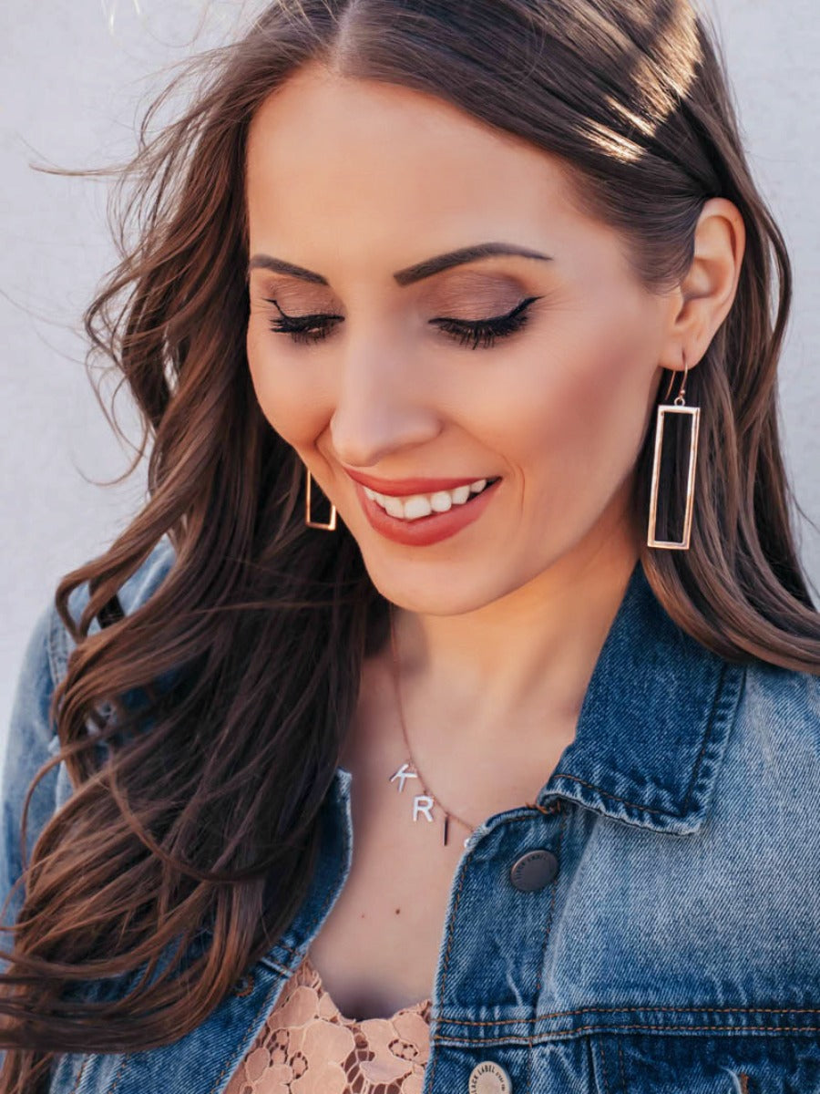Krush Kouture: Keep An Open Mind Rectangle Earrings-Drop Earrings-Krush Kandy, Women's Online Fashion Boutique Located in Phoenix, Arizona (Scottsdale Area)