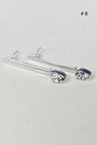 Silver Solitaire Bar Earrings-Drop Earrings-Krush Kandy, Women's Online Fashion Boutique Located in Phoenix, Arizona (Scottsdale Area)