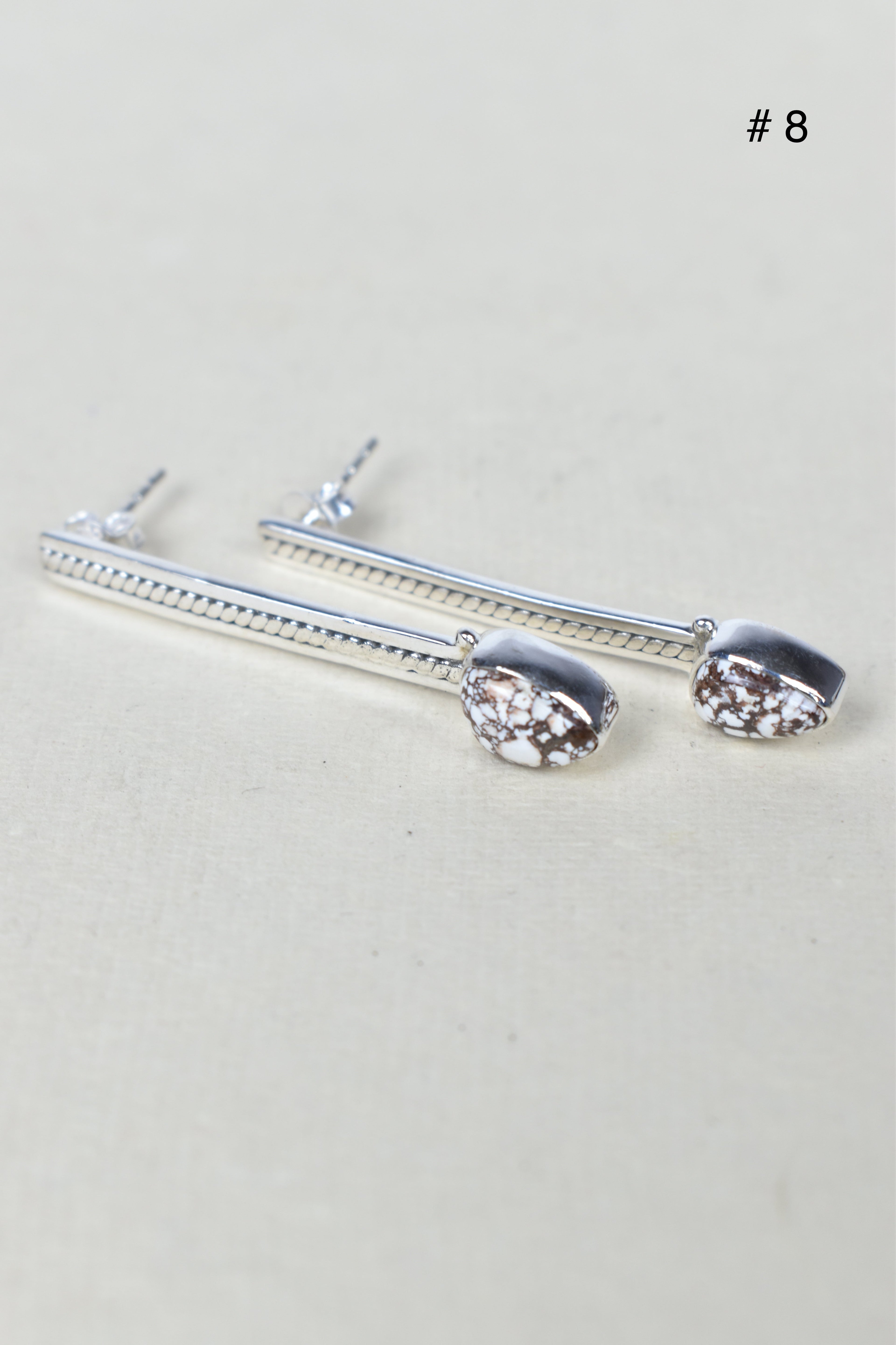 Silver Solitaire Bar Earrings-Drop Earrings-Krush Kandy, Women's Online Fashion Boutique Located in Phoenix, Arizona (Scottsdale Area)