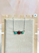 Amber, Turquoise & Crystal Dainty Necklace-Necklaces-Krush Kandy, Women's Online Fashion Boutique Located in Phoenix, Arizona (Scottsdale Area)