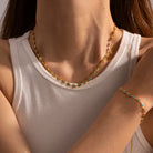 18K Gold-Plated Resin Beaded Necklace and Bracelet Jewelry Set-Jewelry Sets-Krush Kandy, Women's Online Fashion Boutique Located in Phoenix, Arizona (Scottsdale Area)