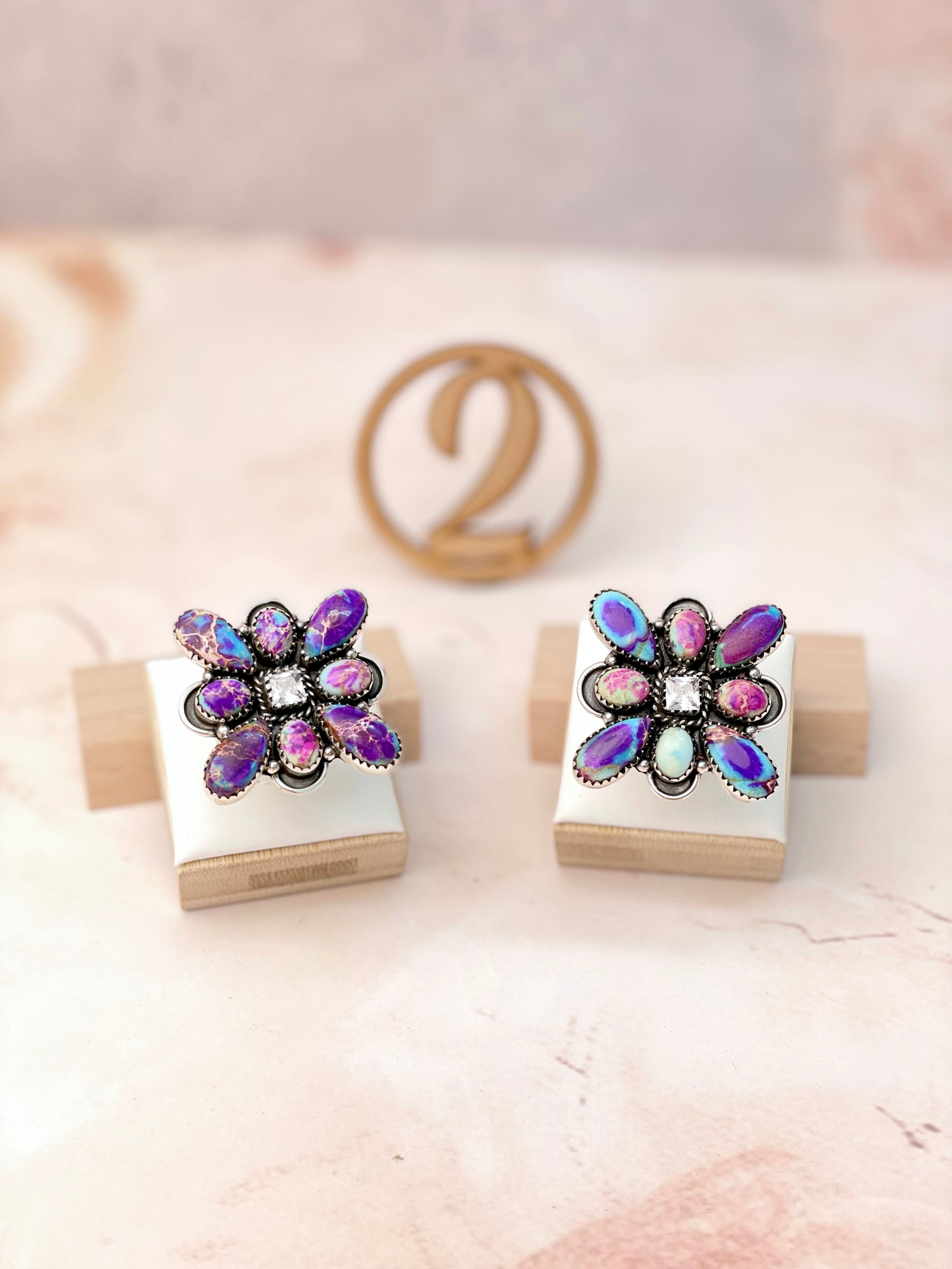 Desert Jasper Multi Cluster Rings-Rings-Krush Kandy, Women's Online Fashion Boutique Located in Phoenix, Arizona (Scottsdale Area)
