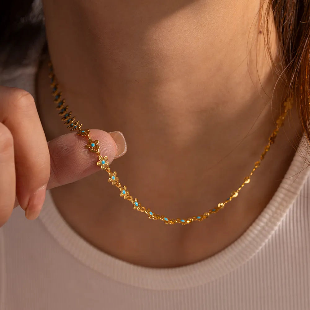 18K Gold-Plated Resin Beaded Necklace and Bracelet Jewelry Set-Jewelry Sets-Krush Kandy, Women's Online Fashion Boutique Located in Phoenix, Arizona (Scottsdale Area)
