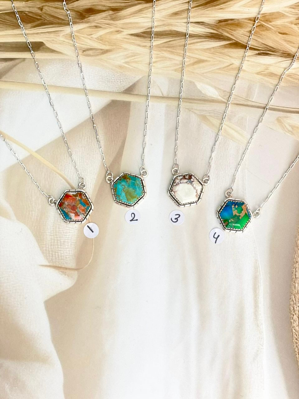 Hexagon Chain Pendants sno 22-Necklaces-Krush Kandy, Women's Online Fashion Boutique Located in Phoenix, Arizona (Scottsdale Area)