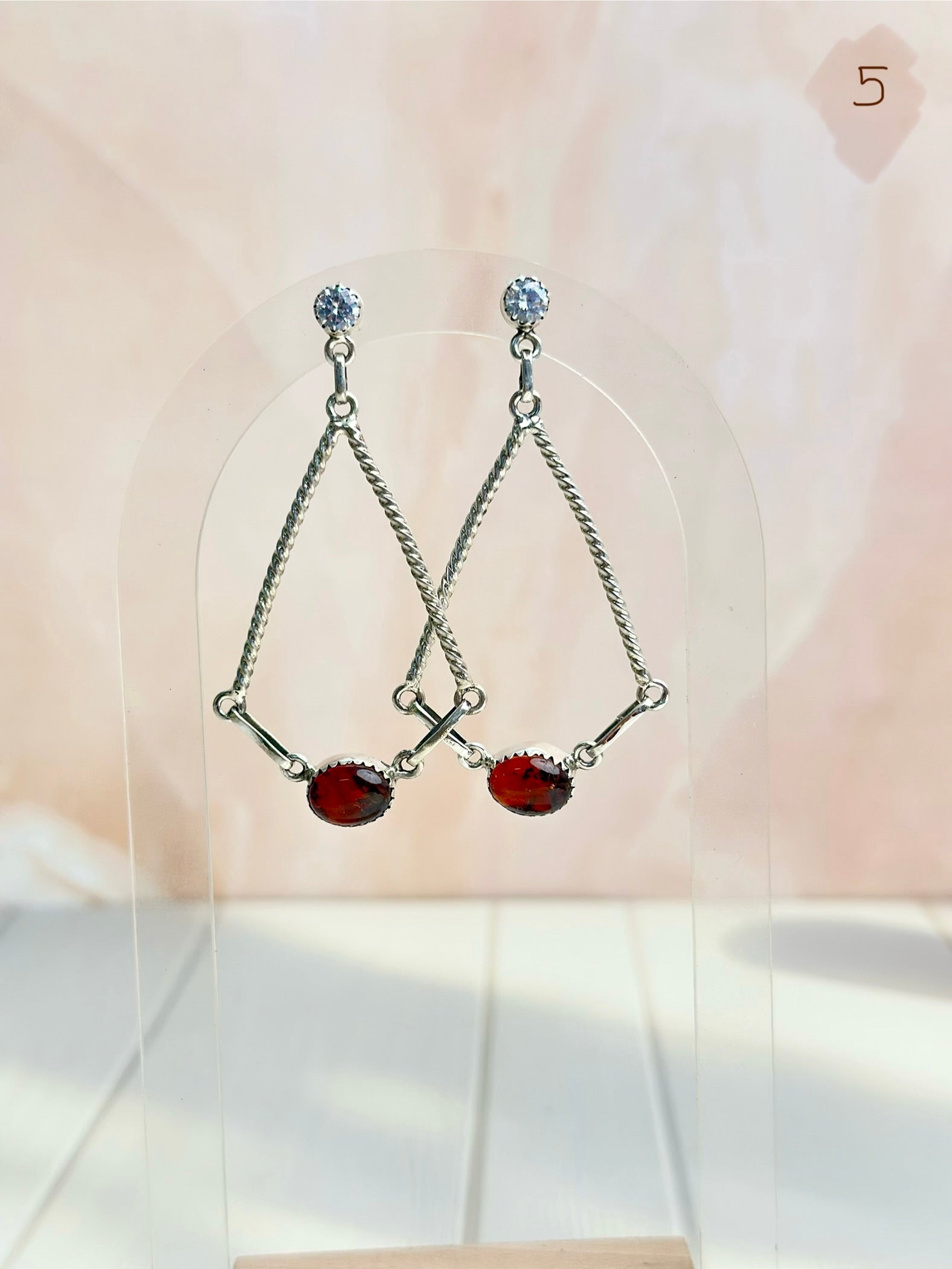 Amber, Turquoise & Crystal Boho Earrings-Earrings-Krush Kandy, Women's Online Fashion Boutique Located in Phoenix, Arizona (Scottsdale Area)