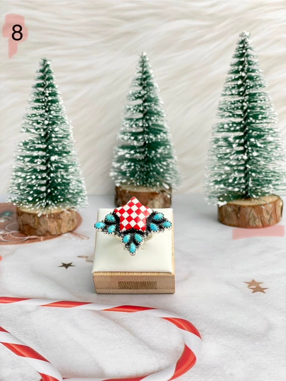 Holly Jolly Red & White Christmas Rings-Rings-Krush Kandy, Women's Online Fashion Boutique Located in Phoenix, Arizona (Scottsdale Area)