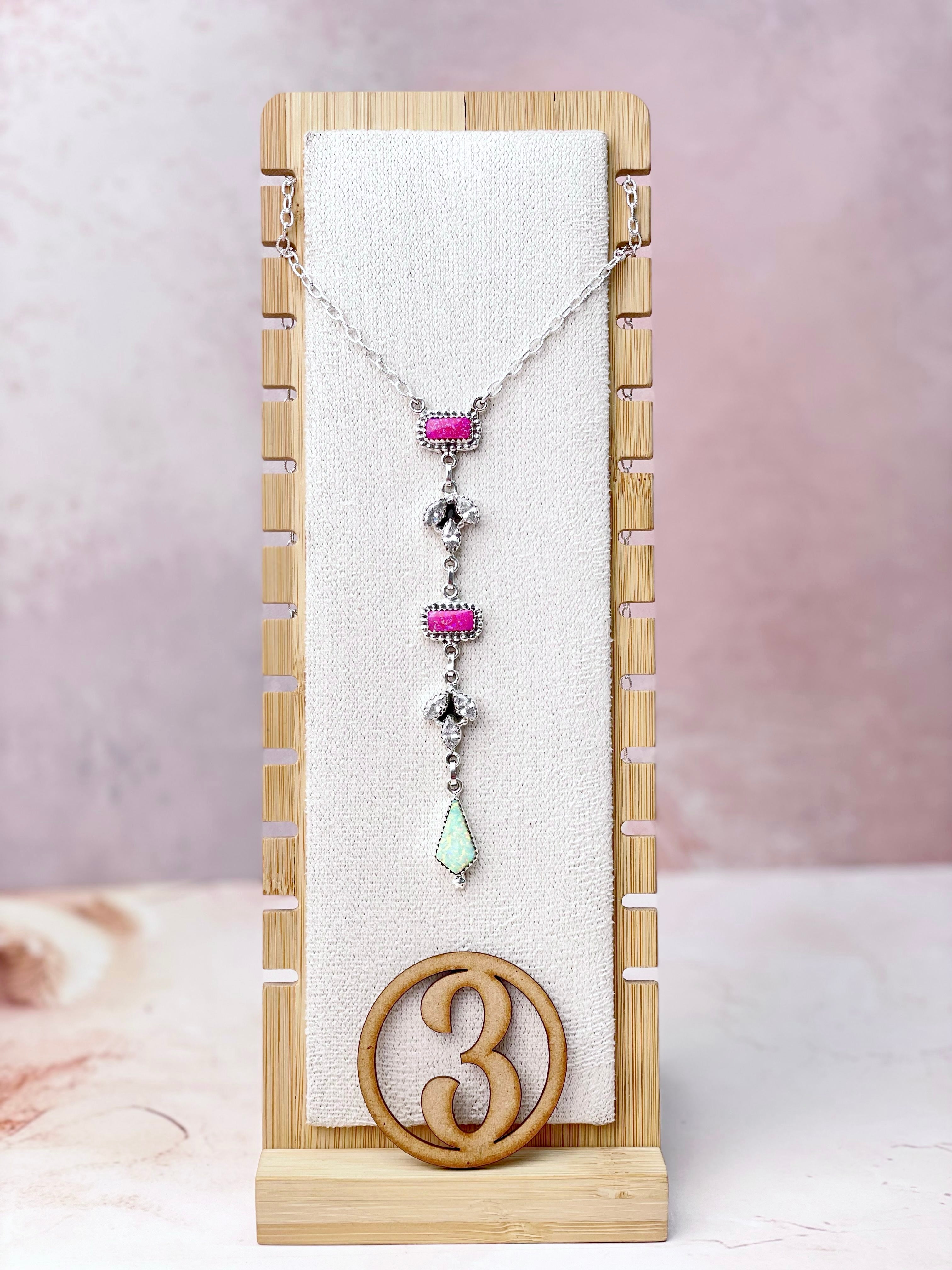 Opal and CZ Date Night Chain Necklace-Necklaces-Krush Kandy, Women's Online Fashion Boutique Located in Phoenix, Arizona (Scottsdale Area)