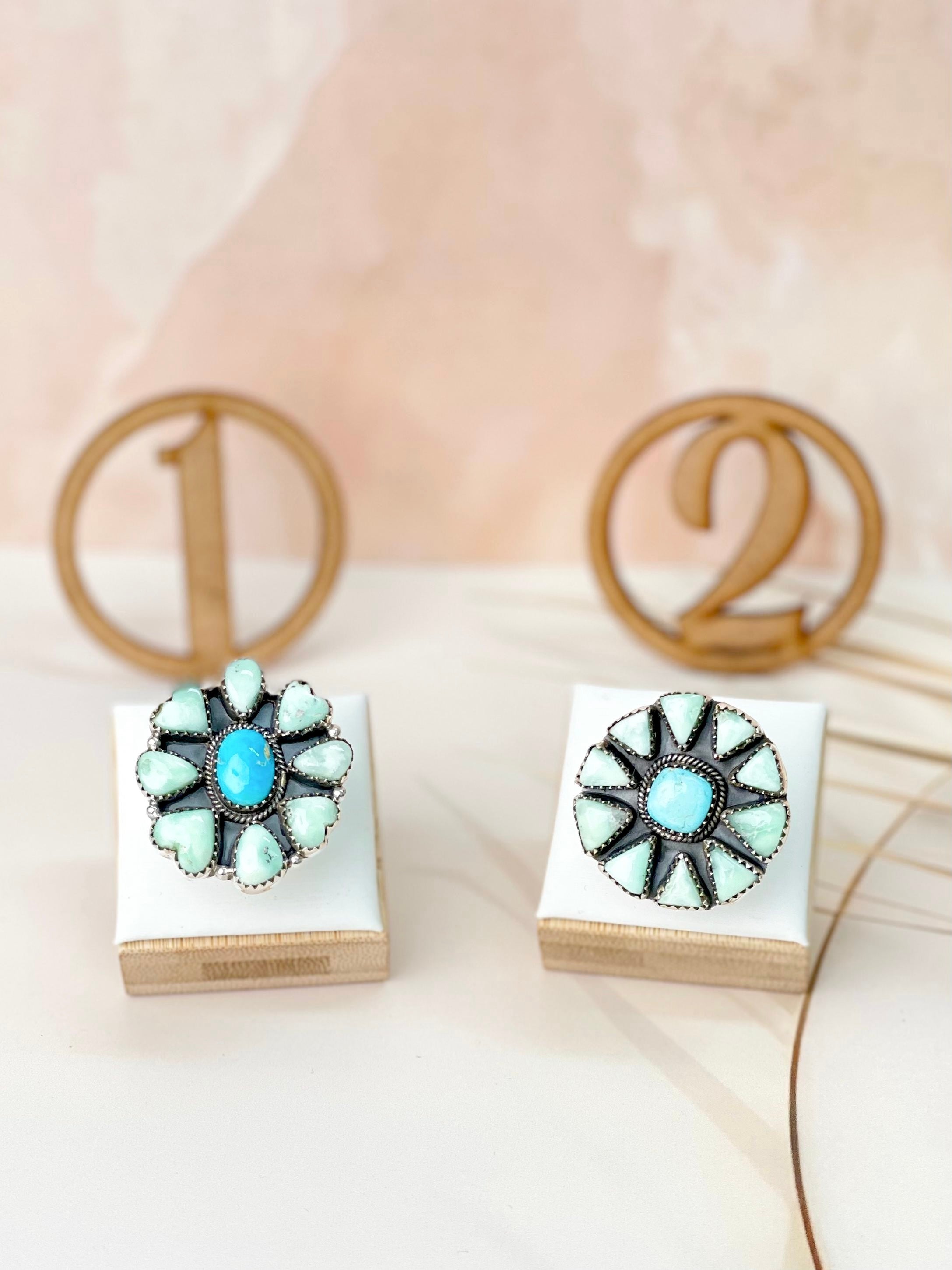 White Water Turquoise & Paloma Western Rings Bno. 11-Rings-Krush Kandy, Women's Online Fashion Boutique Located in Phoenix, Arizona (Scottsdale Area)