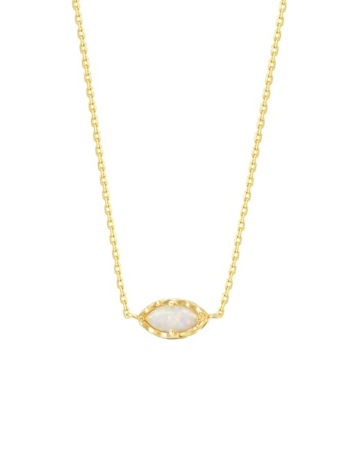 White Opal Geometric Minimalist Necklace-Necklaces-Krush Kandy, Women's Online Fashion Boutique Located in Phoenix, Arizona (Scottsdale Area)