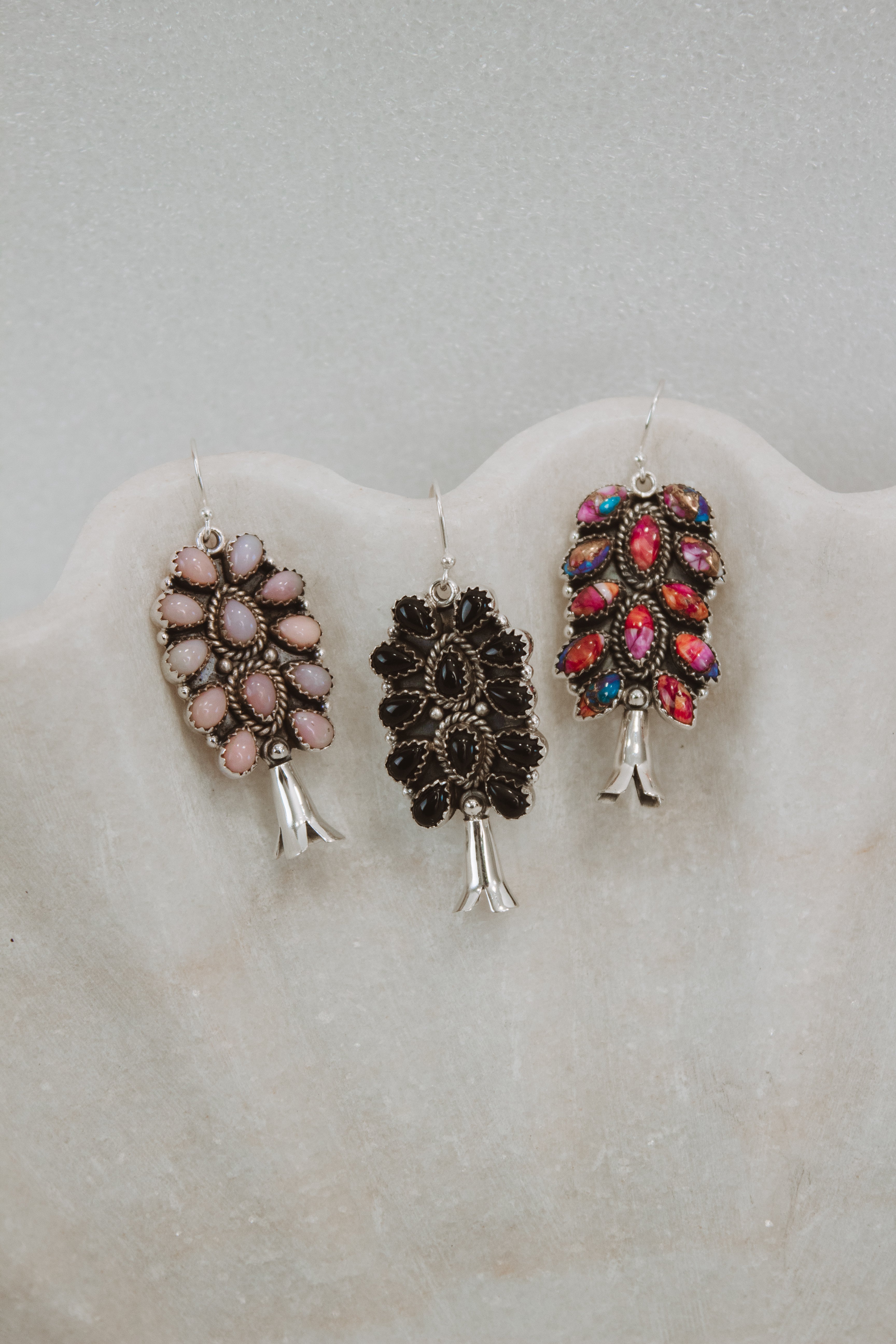 Squash Blossom Stone Cluster Earrings | Krush Exclusive-Drop Earrings-Krush Kandy, Women's Online Fashion Boutique Located in Phoenix, Arizona (Scottsdale Area)