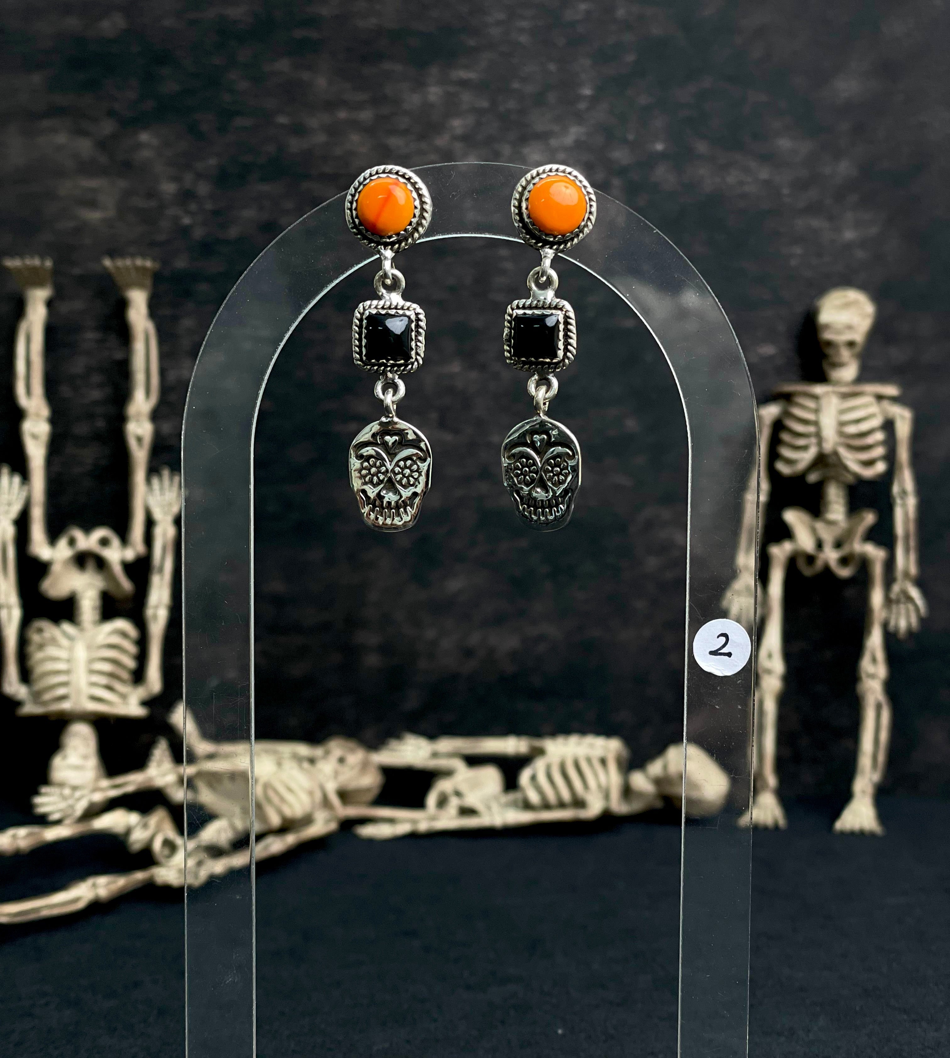 Rosarita & Black Onyx Halloween Studs sno 17-Earrings-Krush Kandy, Women's Online Fashion Boutique Located in Phoenix, Arizona (Scottsdale Area)