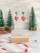 Holly Jolly Red & White Christmas Earrings-Earrings-Krush Kandy, Women's Online Fashion Boutique Located in Phoenix, Arizona (Scottsdale Area)