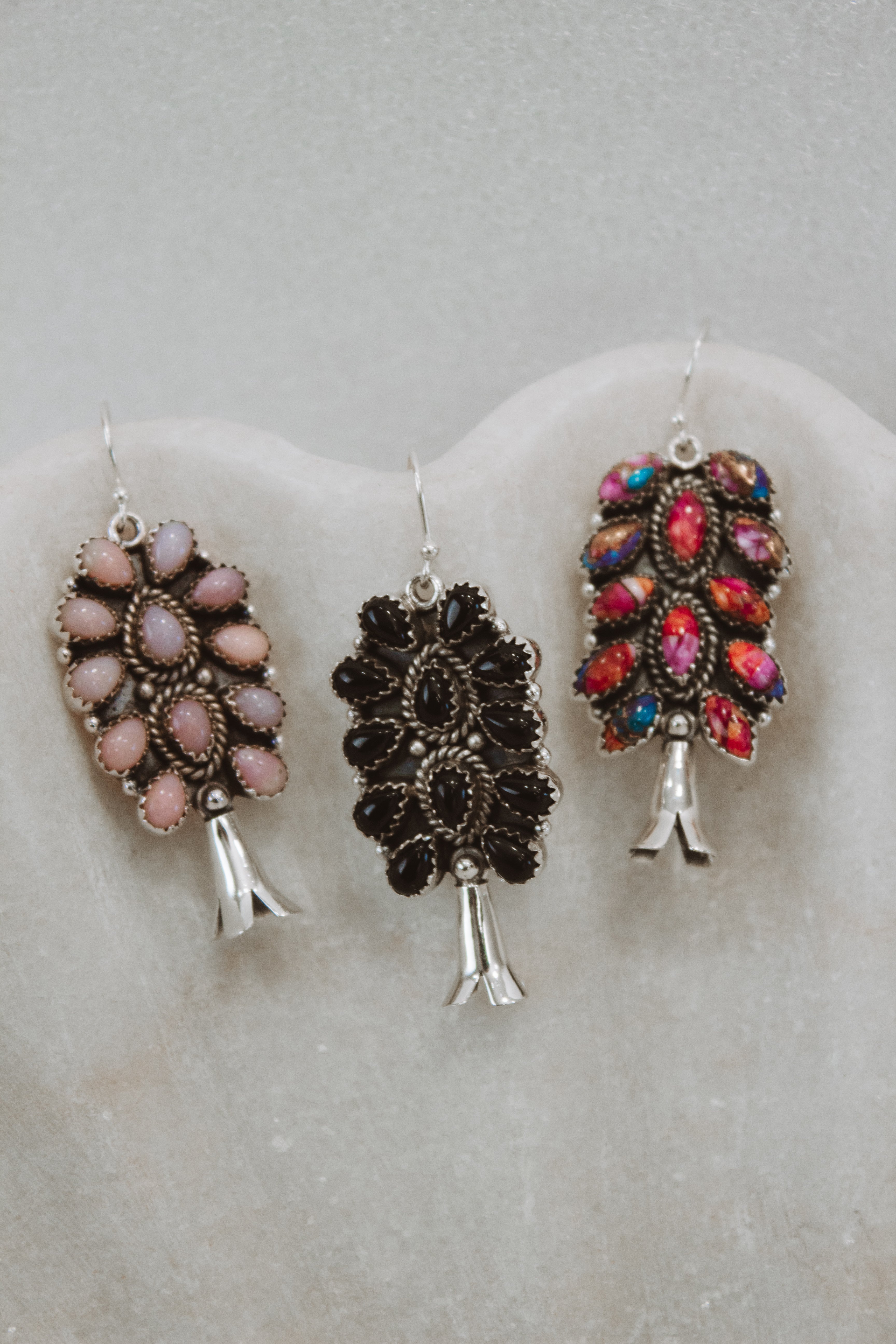 Squash Blossom Stone Cluster Earrings | Krush Exclusive-Drop Earrings-Krush Kandy, Women's Online Fashion Boutique Located in Phoenix, Arizona (Scottsdale Area)