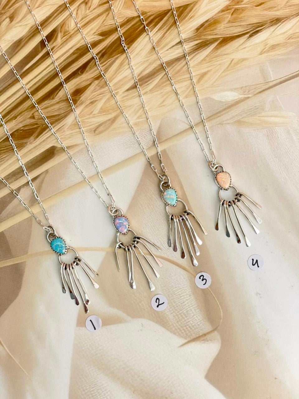Boho Opal Fringe Dainty Necklace sno 1-Necklaces-Krush Kandy, Women's Online Fashion Boutique Located in Phoenix, Arizona (Scottsdale Area)