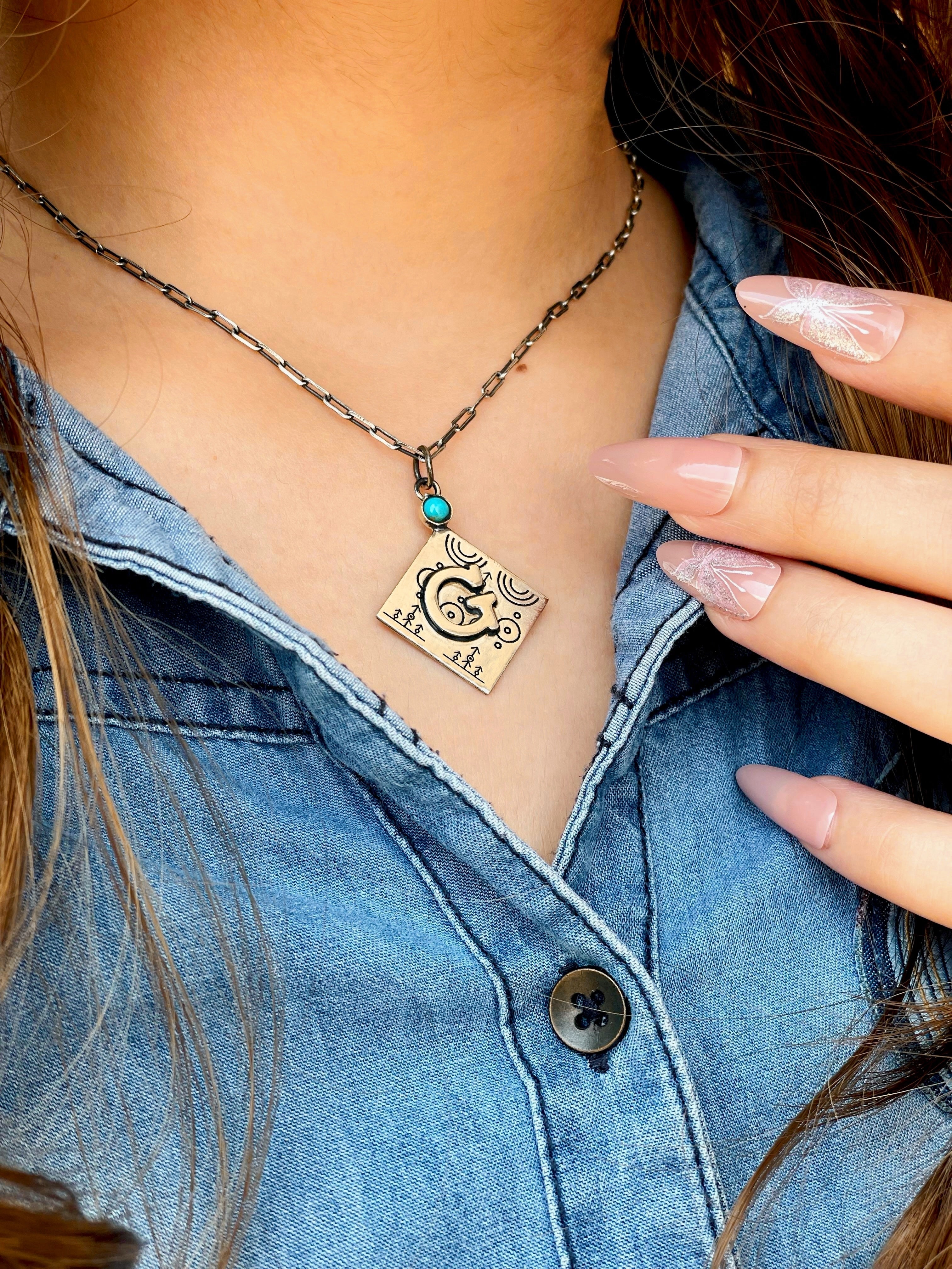 Initial Desert Dream Square Chain Necklace - PREORDER-Chain Necklaces-Krush Kandy, Women's Online Fashion Boutique Located in Phoenix, Arizona (Scottsdale Area)