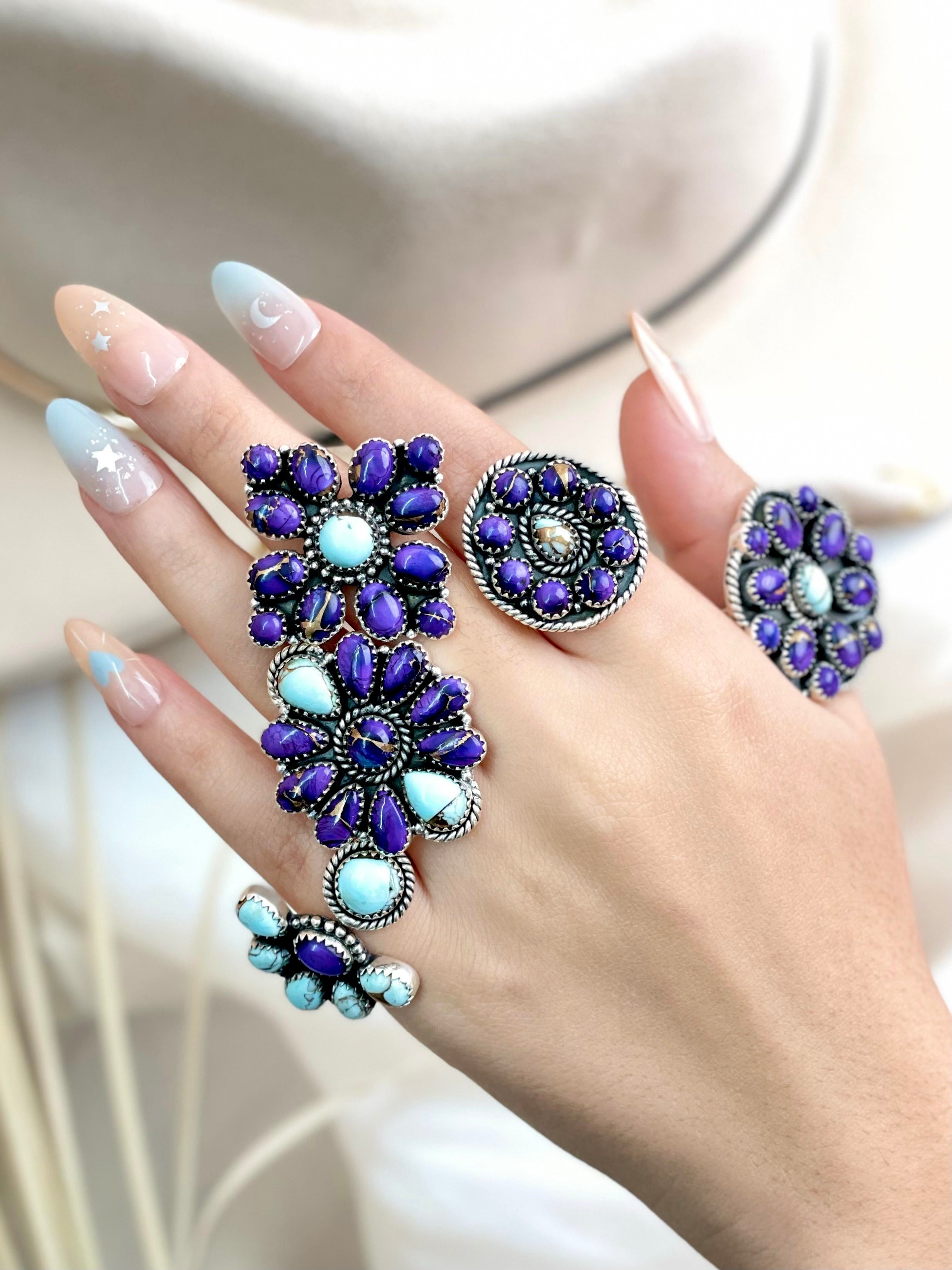 Multi Dahlia Ring Clusters-Rings-Krush Kandy, Women's Online Fashion Boutique Located in Phoenix, Arizona (Scottsdale Area)