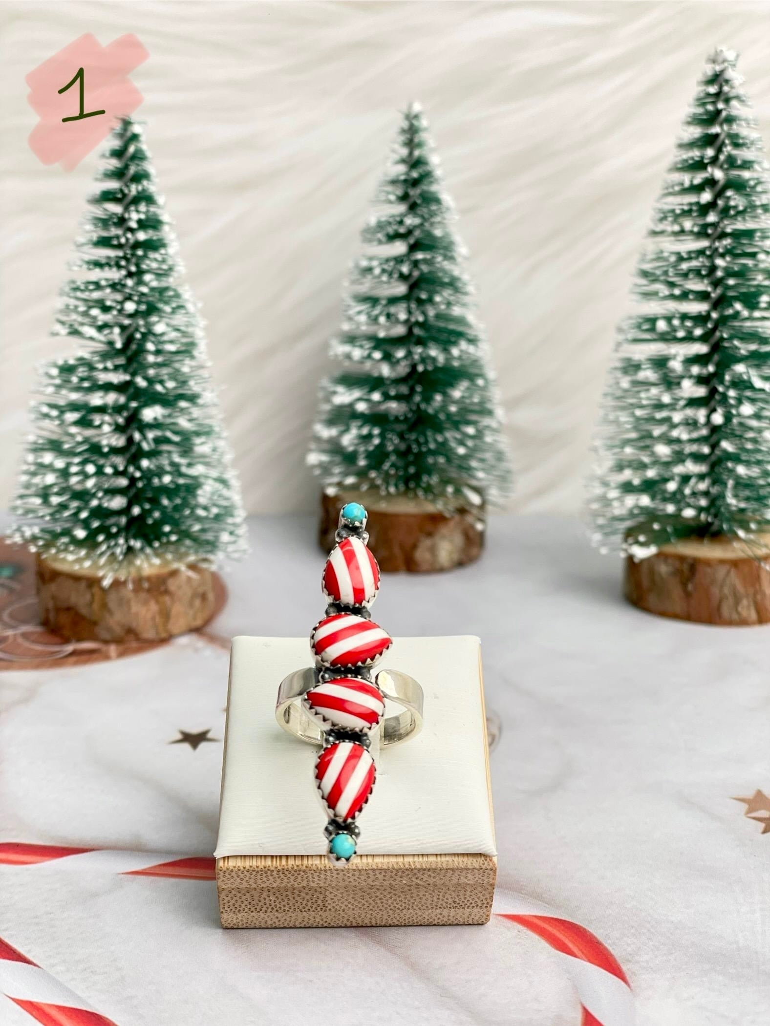 Holly Jolly Red & White Christmas Rings-Rings-Krush Kandy, Women's Online Fashion Boutique Located in Phoenix, Arizona (Scottsdale Area)