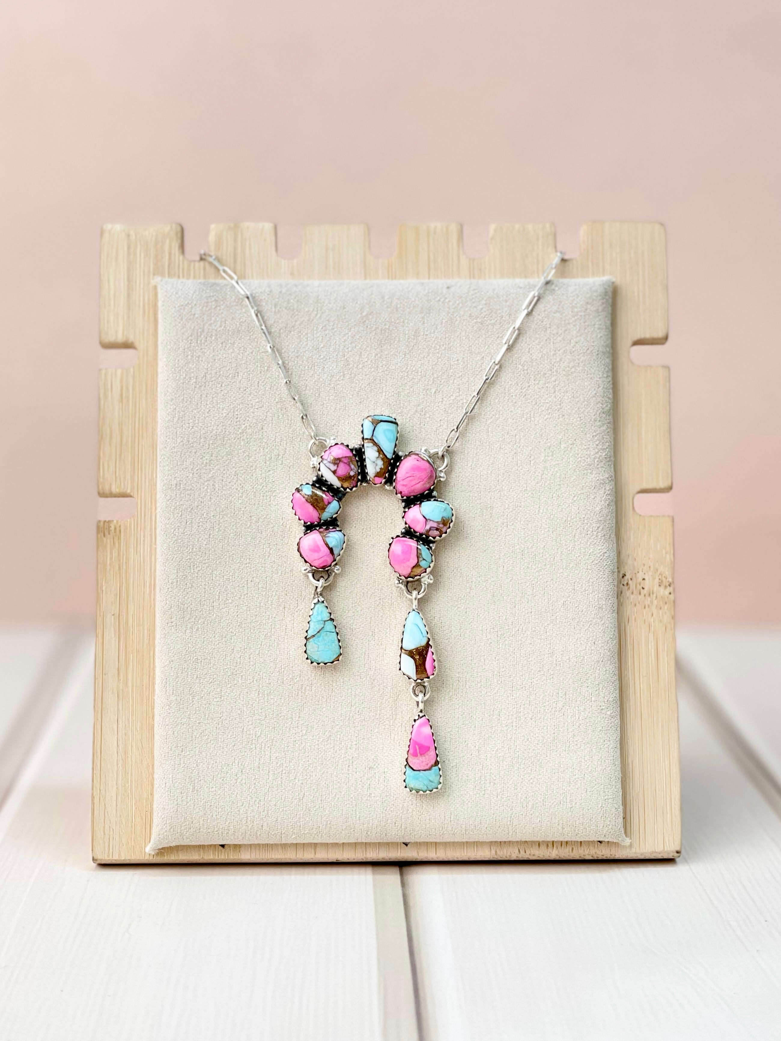 Cotton Candy Statement Naja Chain Pendant-Necklaces-Krush Kandy, Women's Online Fashion Boutique Located in Phoenix, Arizona (Scottsdale Area)