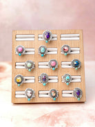 Stamped Sterling Silver Duo Stone Ring-Rings-Krush Kandy, Women's Online Fashion Boutique Located in Phoenix, Arizona (Scottsdale Area)