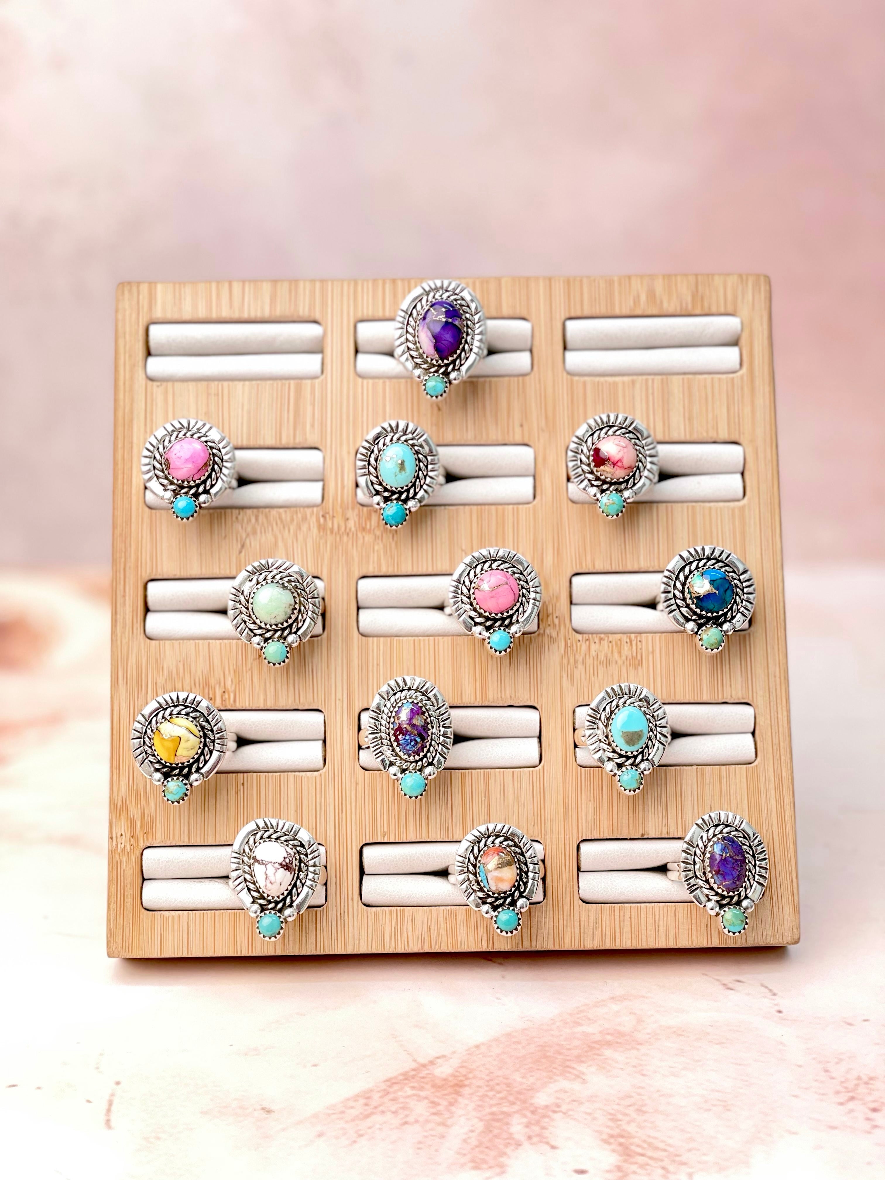Stamped Sterling Silver Duo Stone Ring-Rings-Krush Kandy, Women's Online Fashion Boutique Located in Phoenix, Arizona (Scottsdale Area)