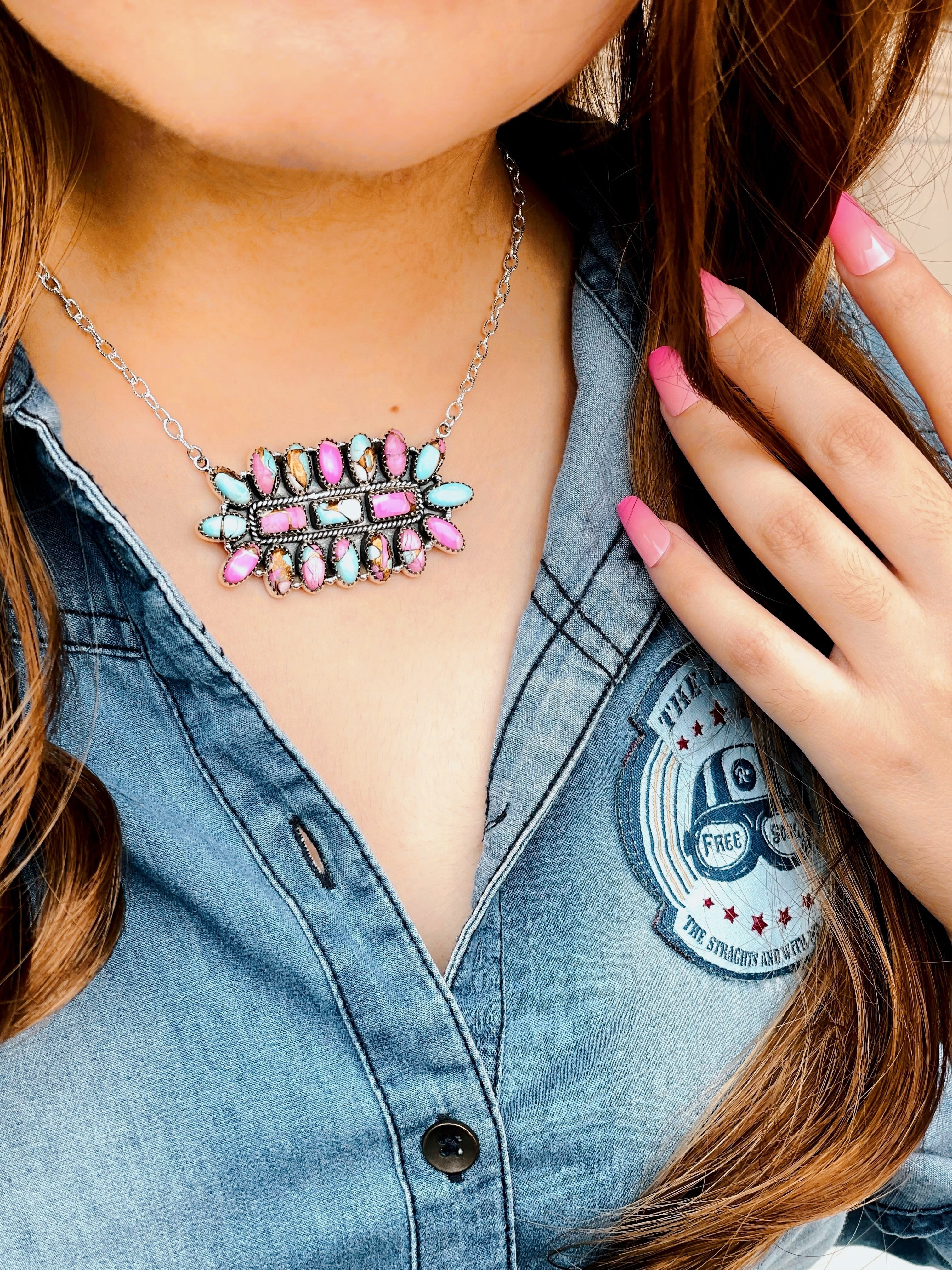 Cotton Candy Cluster Necklace no. 31-Necklaces-Krush Kandy, Women's Online Fashion Boutique Located in Phoenix, Arizona (Scottsdale Area)