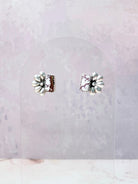 Boho Bar Studs with Delicate Half Daisy Accents-Earrings-Krush Kandy, Women's Online Fashion Boutique Located in Phoenix, Arizona (Scottsdale Area)