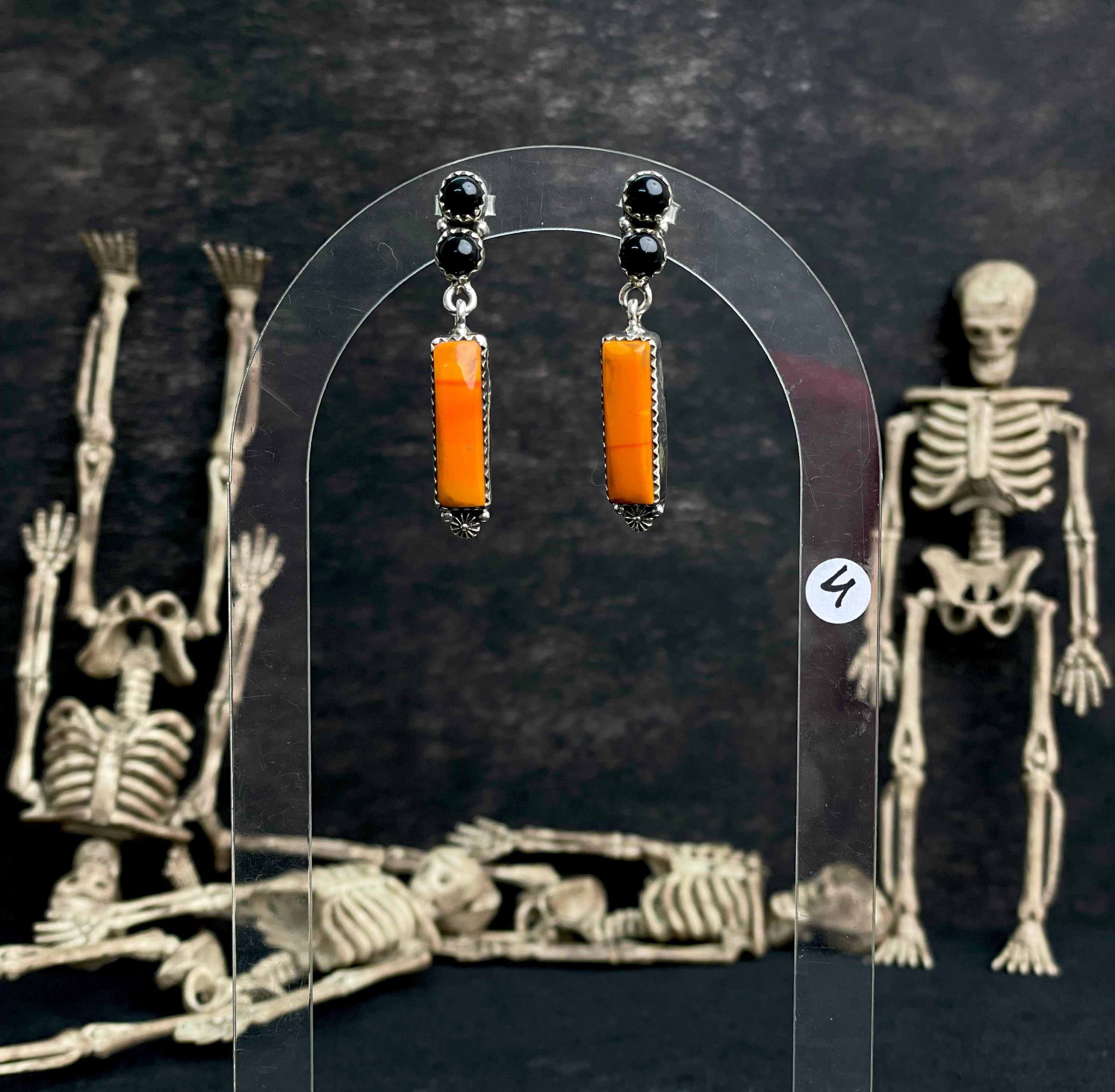 Halloween Studs Rosarita & Black Onyx sno 18-Earrings-Krush Kandy, Women's Online Fashion Boutique Located in Phoenix, Arizona (Scottsdale Area)