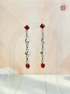 Amber, Turquoise & Crystals Mixed Earrings-Earrings-Krush Kandy, Women's Online Fashion Boutique Located in Phoenix, Arizona (Scottsdale Area)