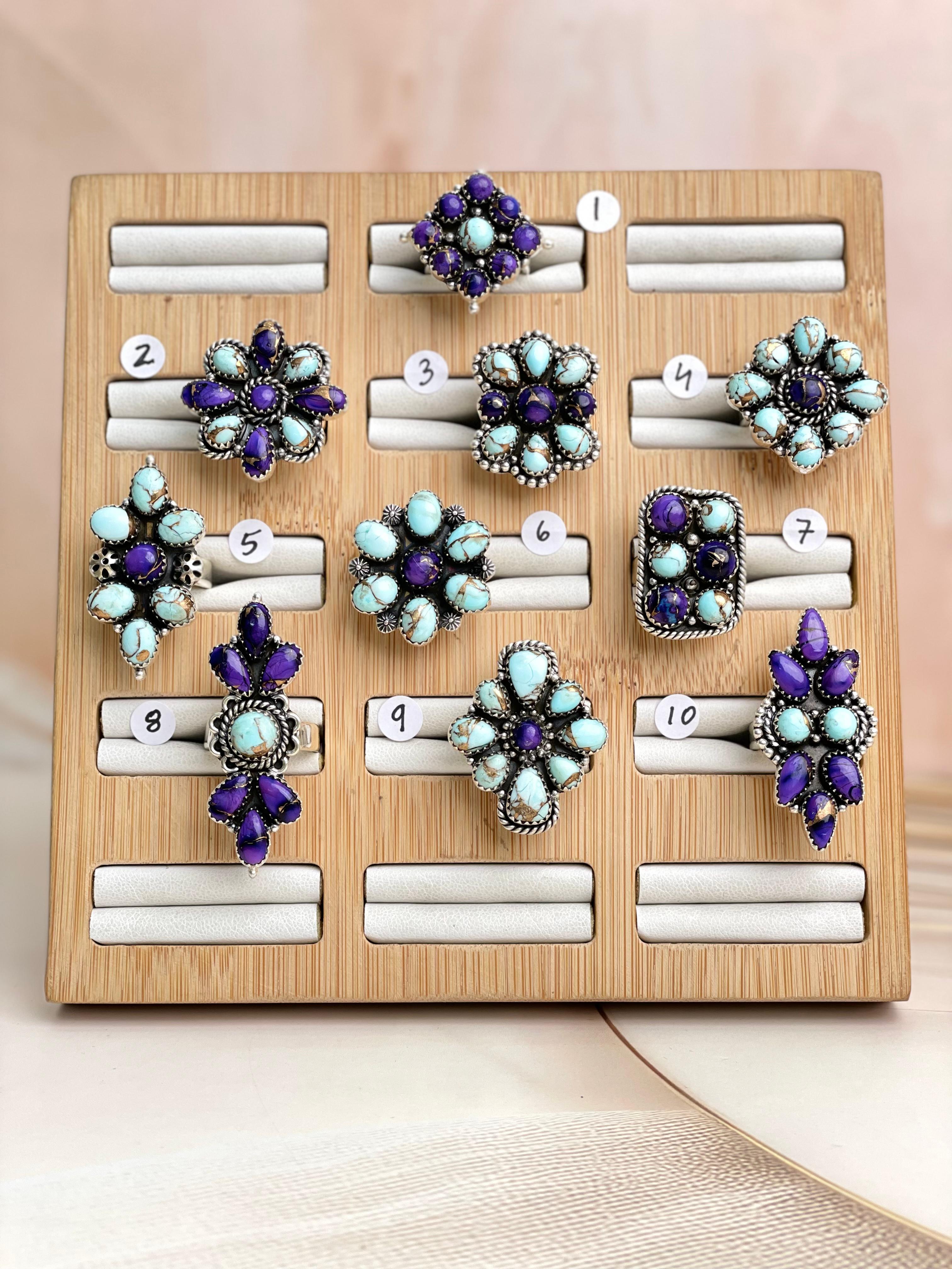 Perfect Touch Multi Dahlia Ring Clusters-Rings-Krush Kandy, Women's Online Fashion Boutique Located in Phoenix, Arizona (Scottsdale Area)