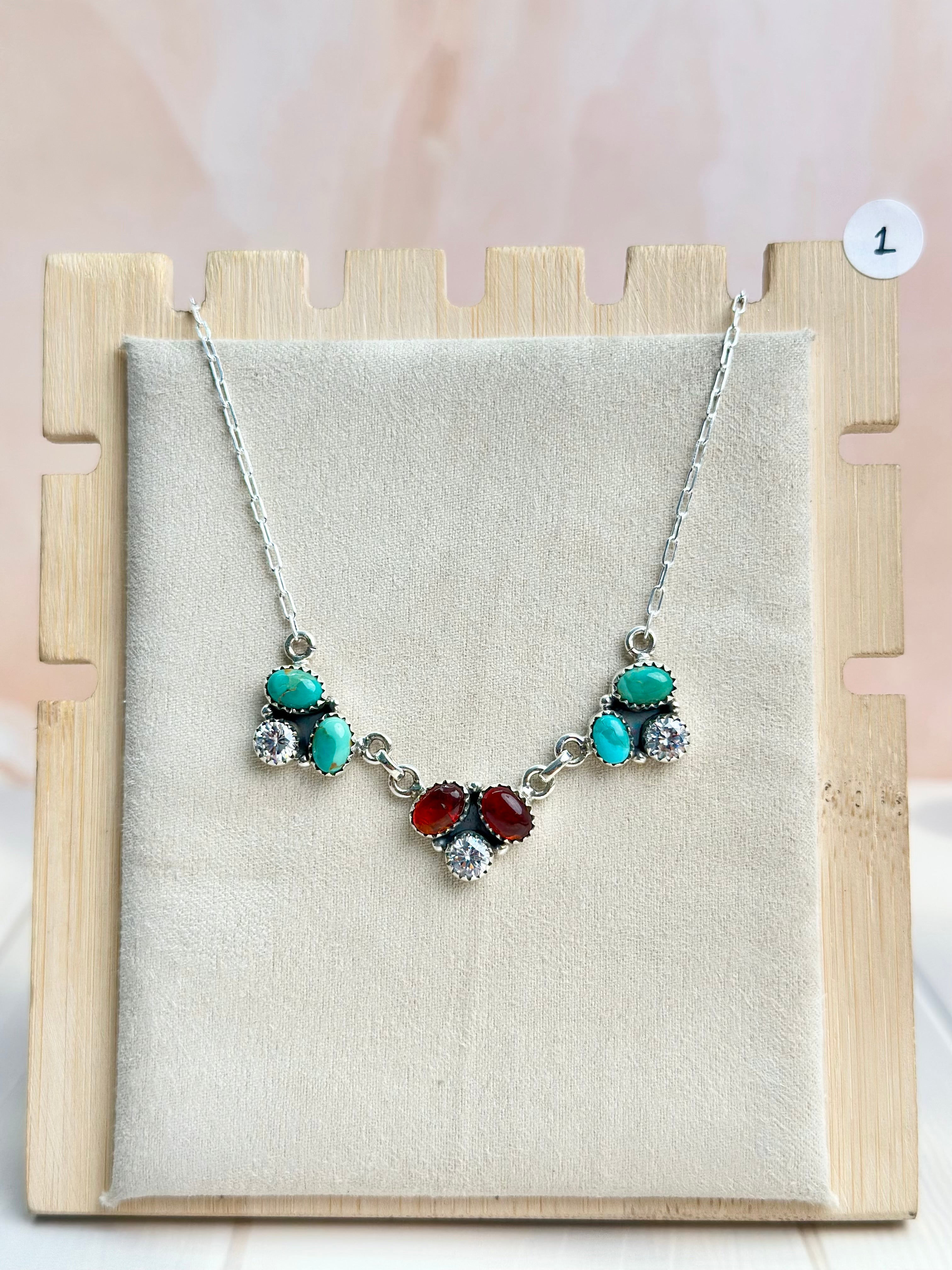 Amber, Turquoise & Crystal Necklaces-Necklaces-Krush Kandy, Women's Online Fashion Boutique Located in Phoenix, Arizona (Scottsdale Area)