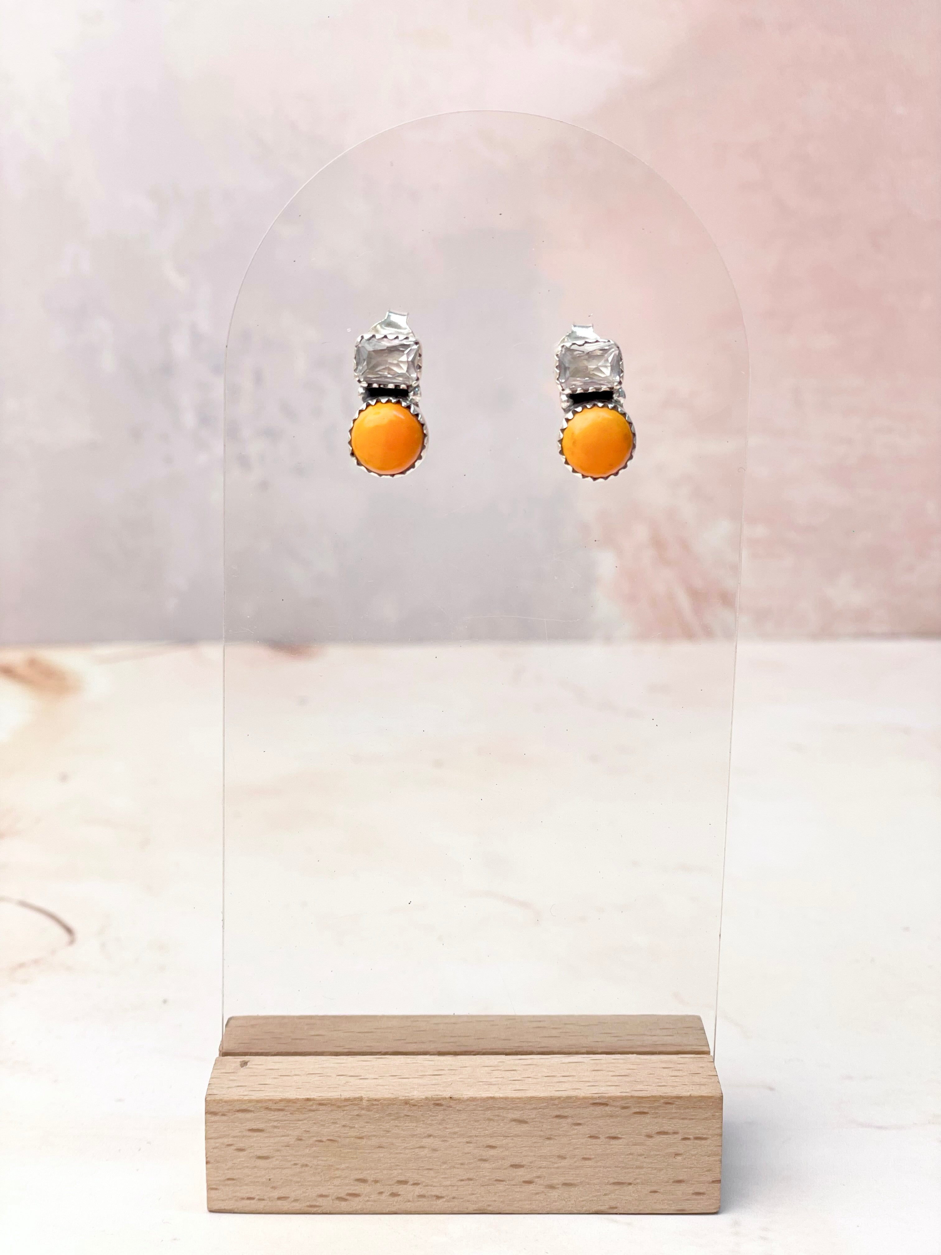 Kristyn's Tangerine Rosarita Studs-Earrings-Krush Kandy, Women's Online Fashion Boutique Located in Phoenix, Arizona (Scottsdale Area)