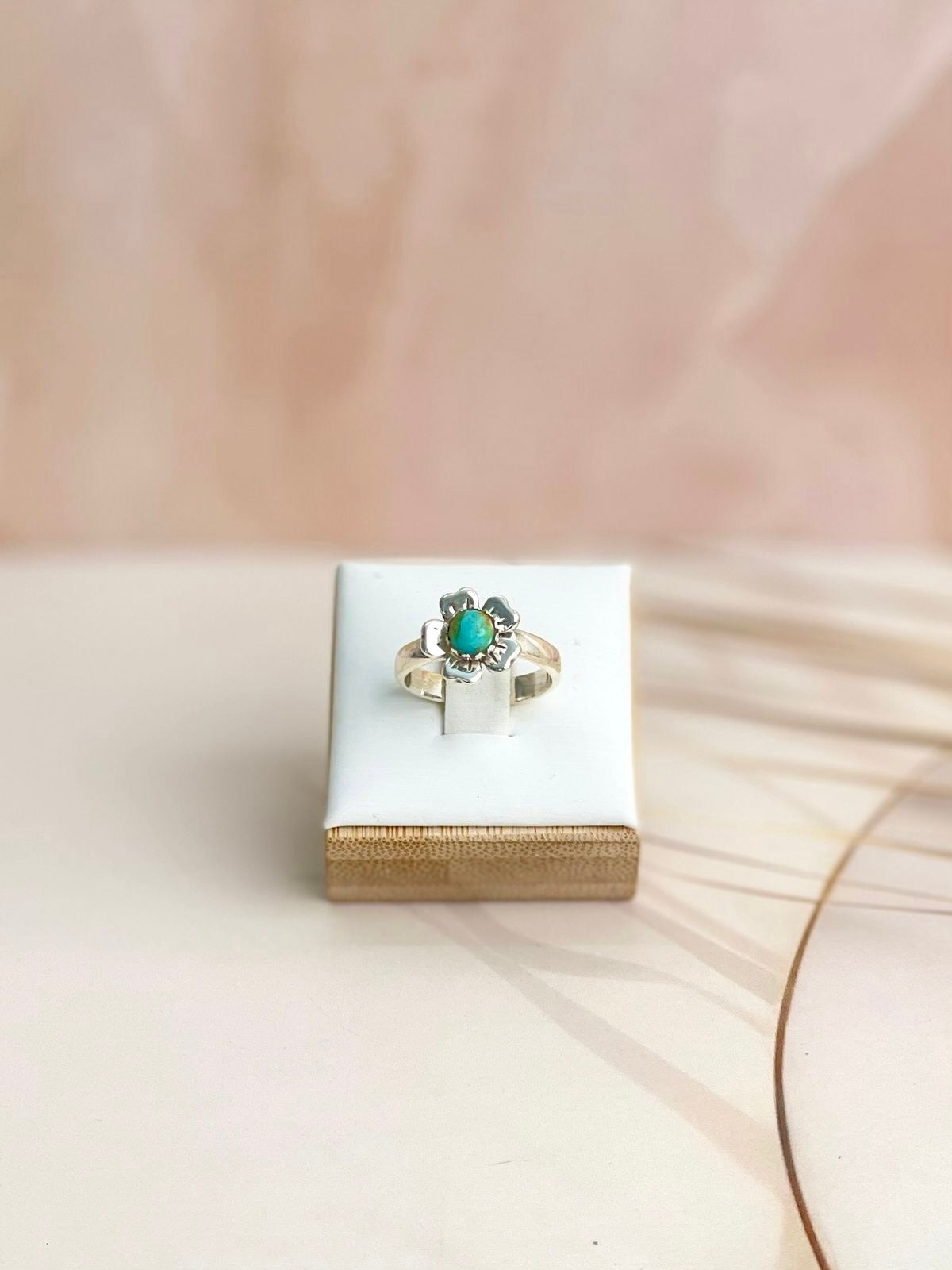 Turquoise Flower Single Dainty Ring-Rings-Krush Kandy, Women's Online Fashion Boutique Located in Phoenix, Arizona (Scottsdale Area)