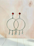 Amber, Turquoise & Crystal Boho Hoops-Earrings-Krush Kandy, Women's Online Fashion Boutique Located in Phoenix, Arizona (Scottsdale Area)