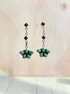 Amber, Turquoise & Crystal Boho Earrings-Earrings-Krush Kandy, Women's Online Fashion Boutique Located in Phoenix, Arizona (Scottsdale Area)