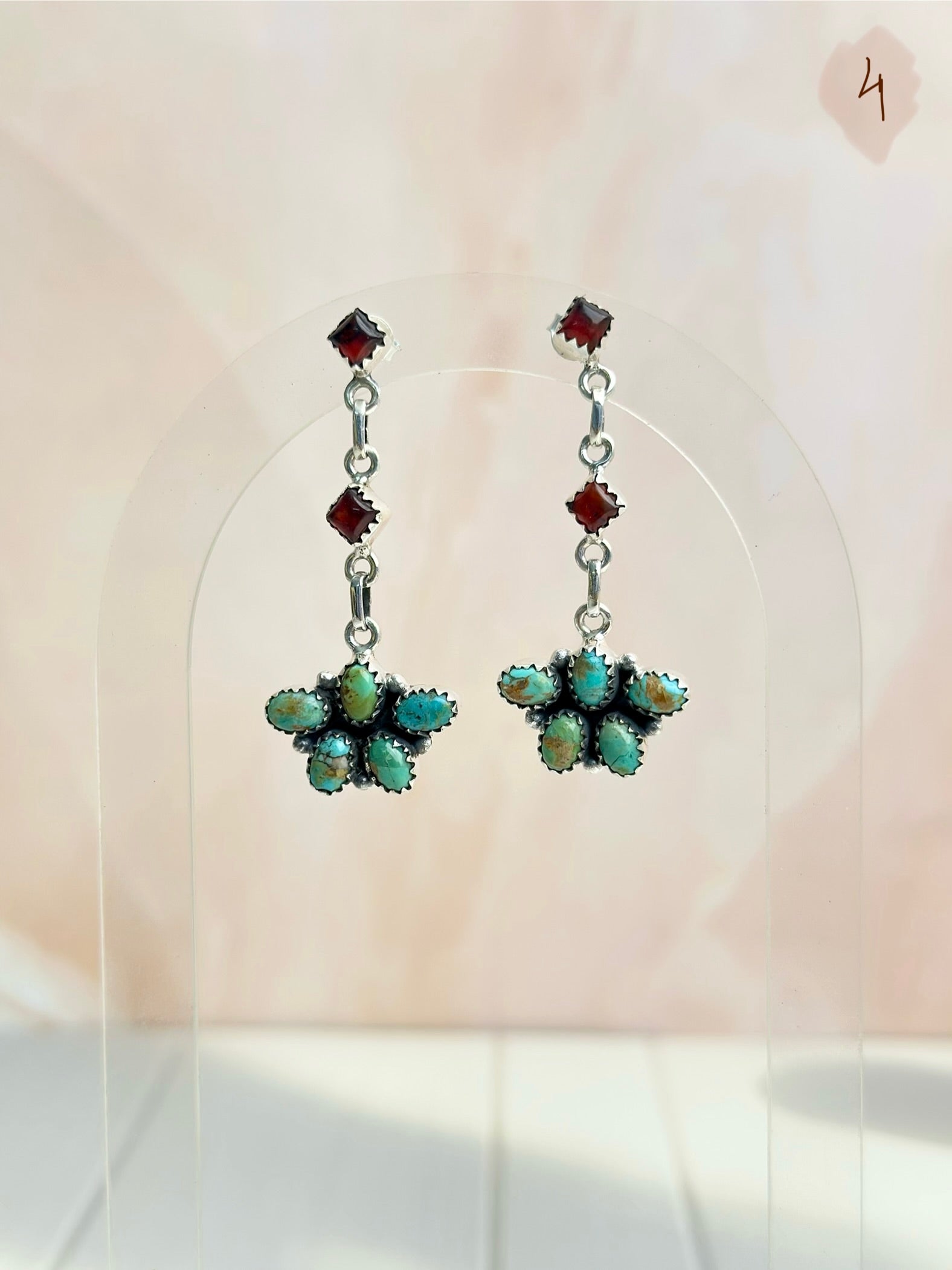 Amber, Turquoise & Crystal Boho Earrings-Earrings-Krush Kandy, Women's Online Fashion Boutique Located in Phoenix, Arizona (Scottsdale Area)