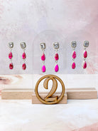 Princess Cut CZ and Jasper Earrings-Earrings-Krush Kandy, Women's Online Fashion Boutique Located in Phoenix, Arizona (Scottsdale Area)