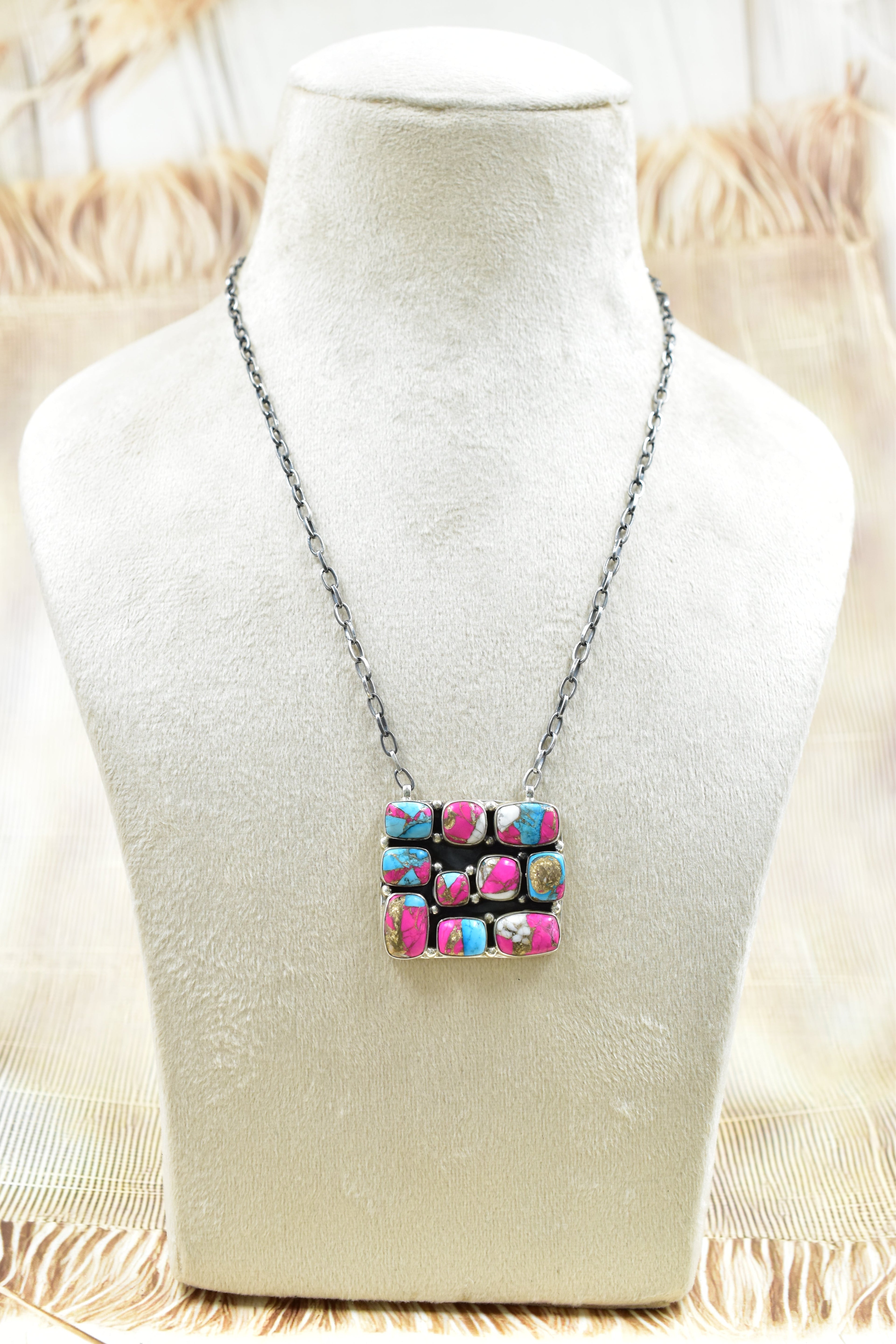 Kandy Bar Stone Cluster Necklaces-Necklaces-Krush Kandy, Women's Online Fashion Boutique Located in Phoenix, Arizona (Scottsdale Area)