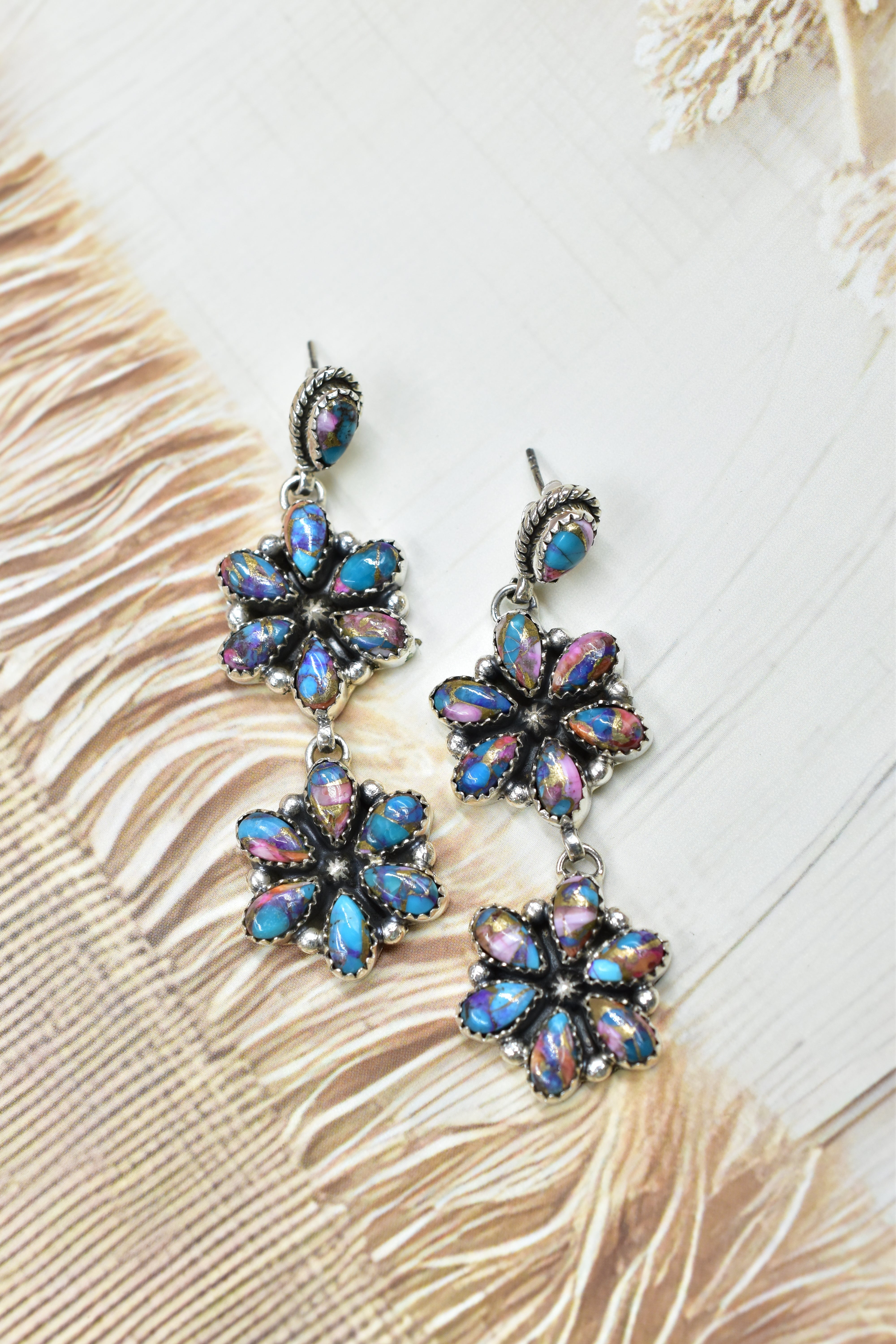 Serenity's Cluster Stone Drop Earrings-Earrings-Krush Kandy, Women's Online Fashion Boutique Located in Phoenix, Arizona (Scottsdale Area)