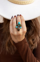 Desert Bloom Turquoise & Earthtone Cluster Statement Ring.jpeg