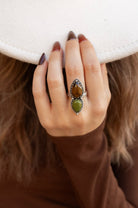 Desert Willow Brown & Green Double Stone Statement Ring.jpeg